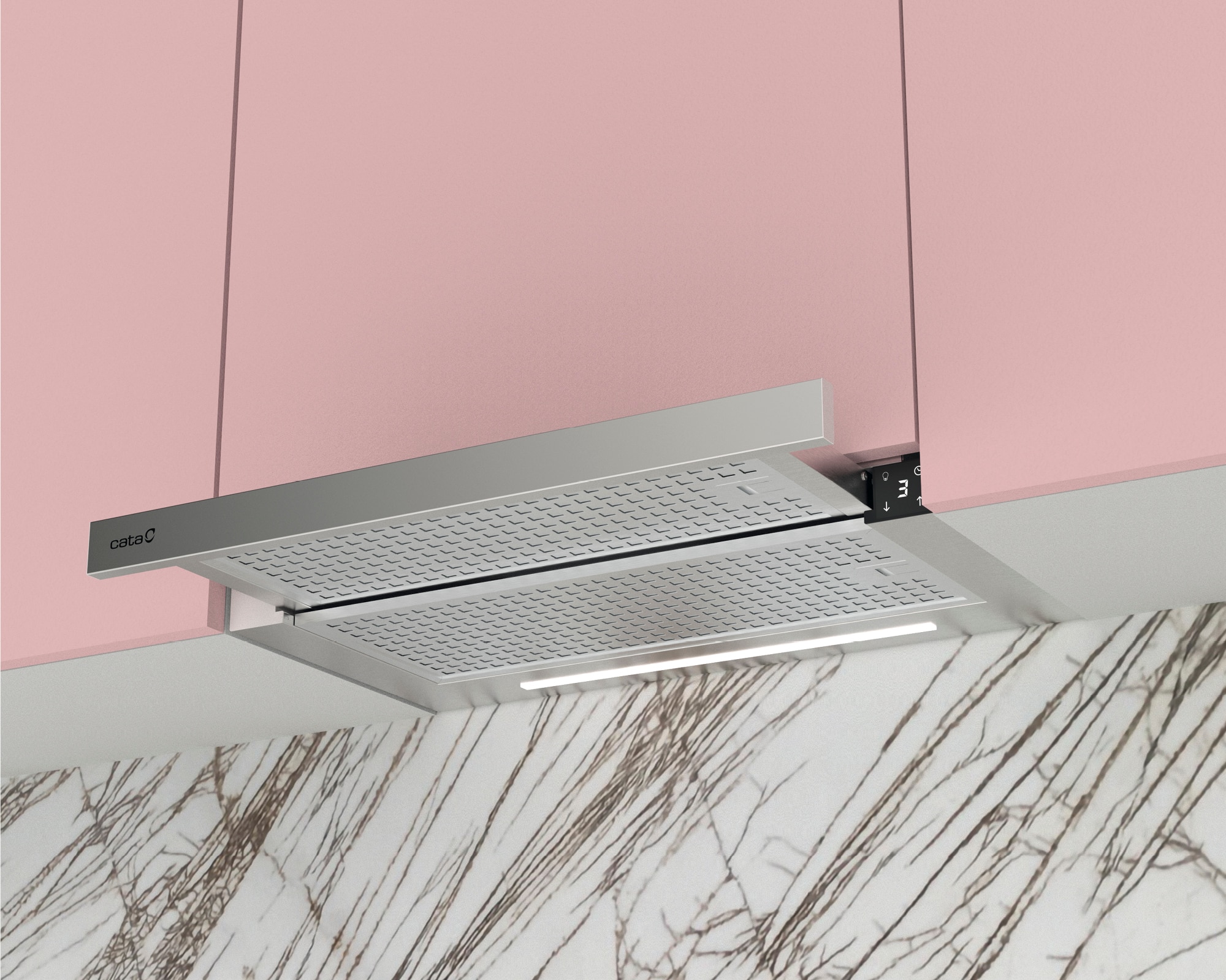 Exaustor Telescópico Encastrável Cata TFH-6430 X /B com 3 Níveis de Extração + Turbo e de 60 cm - Inox Inox-5