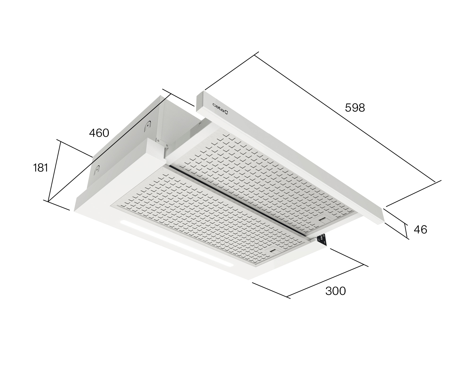 Exaustor Telescópico Encastrável Cata TFH-6430 GWH /B com 3 Níveis de Extração + Turbo e de 60 cm - Branco Branco-7