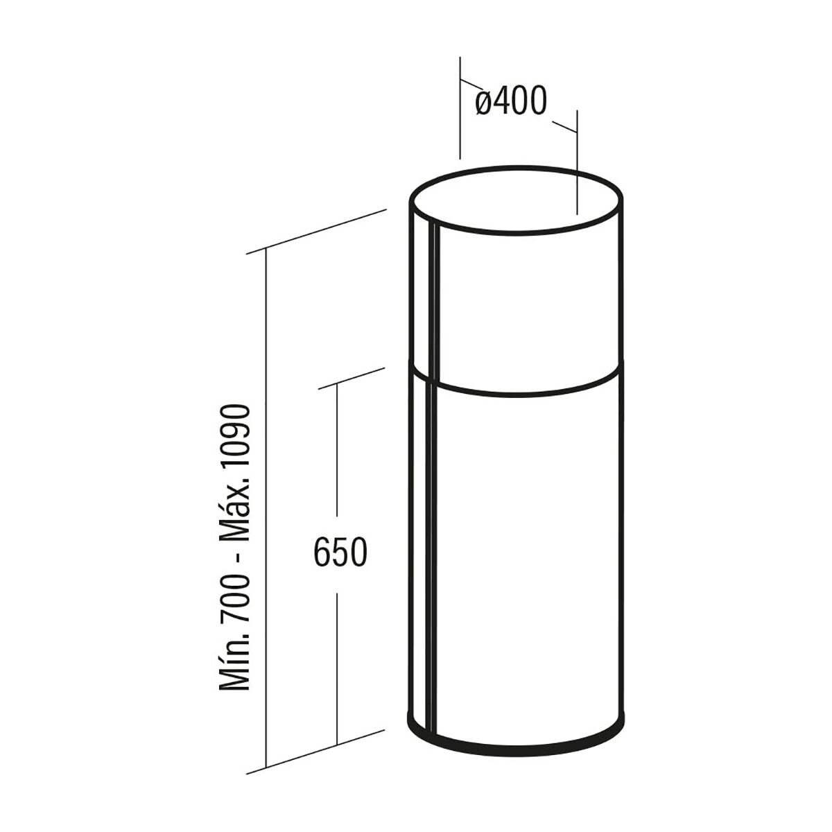 Exaustor de Ilha Cata ISLA FARO X com 3 Níveis de Extração e de 40 cm de Diâmetro - Inox Inox-2