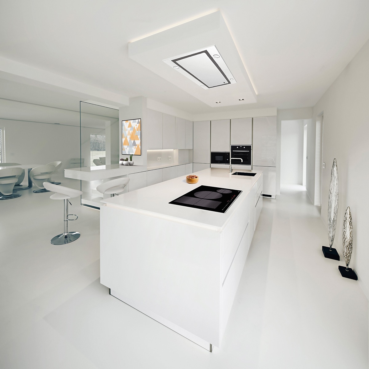 Exaustor de Teto Encastrável Cata ISLASIRIN1000WH de 4 Velocidades e de 100 cm - Branco Branco-3