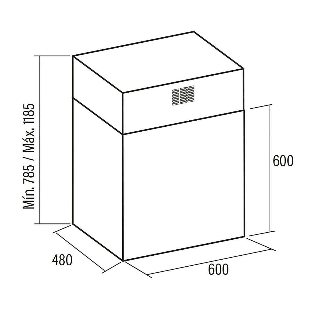 Exaustor de Ilha Cata ISLA VEGA com 3 Níveis de Extração e de 60 cm - Inox Inox-2