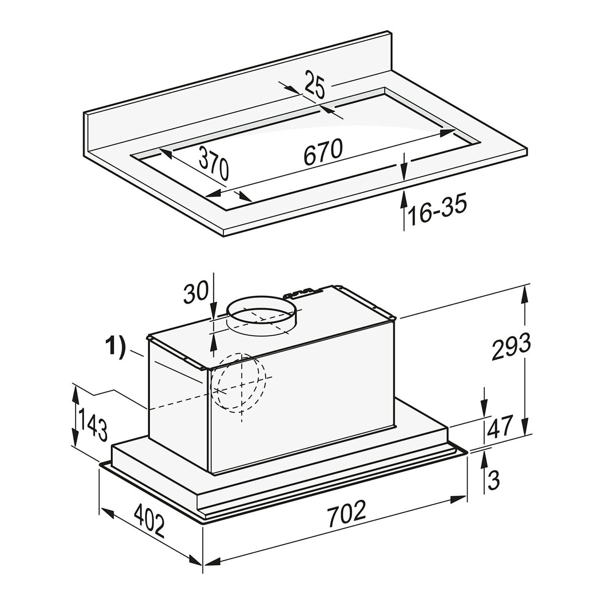 Exaustor Encastrável Miele DA2578 Con@ctivity com 4 Velocidades e de 70,2 cm - Aço Inox Aço inoxidável-2