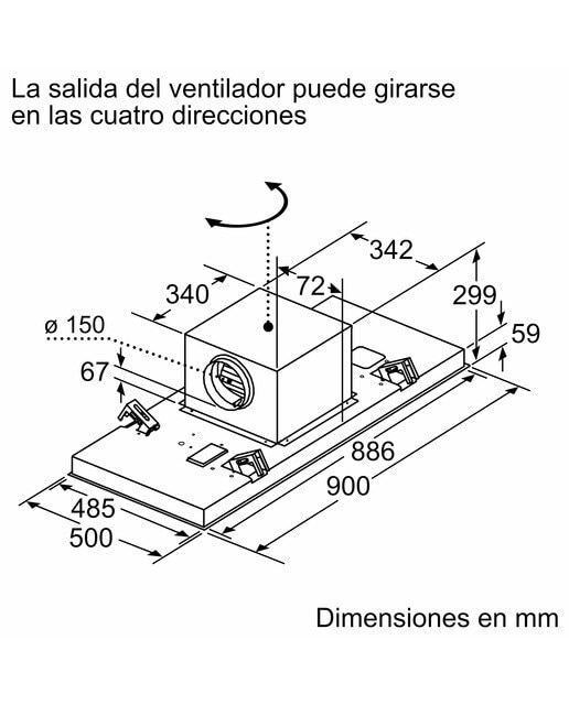 Campana de techo Balay aspiración perimetral - 3BE297RW Blanco-10