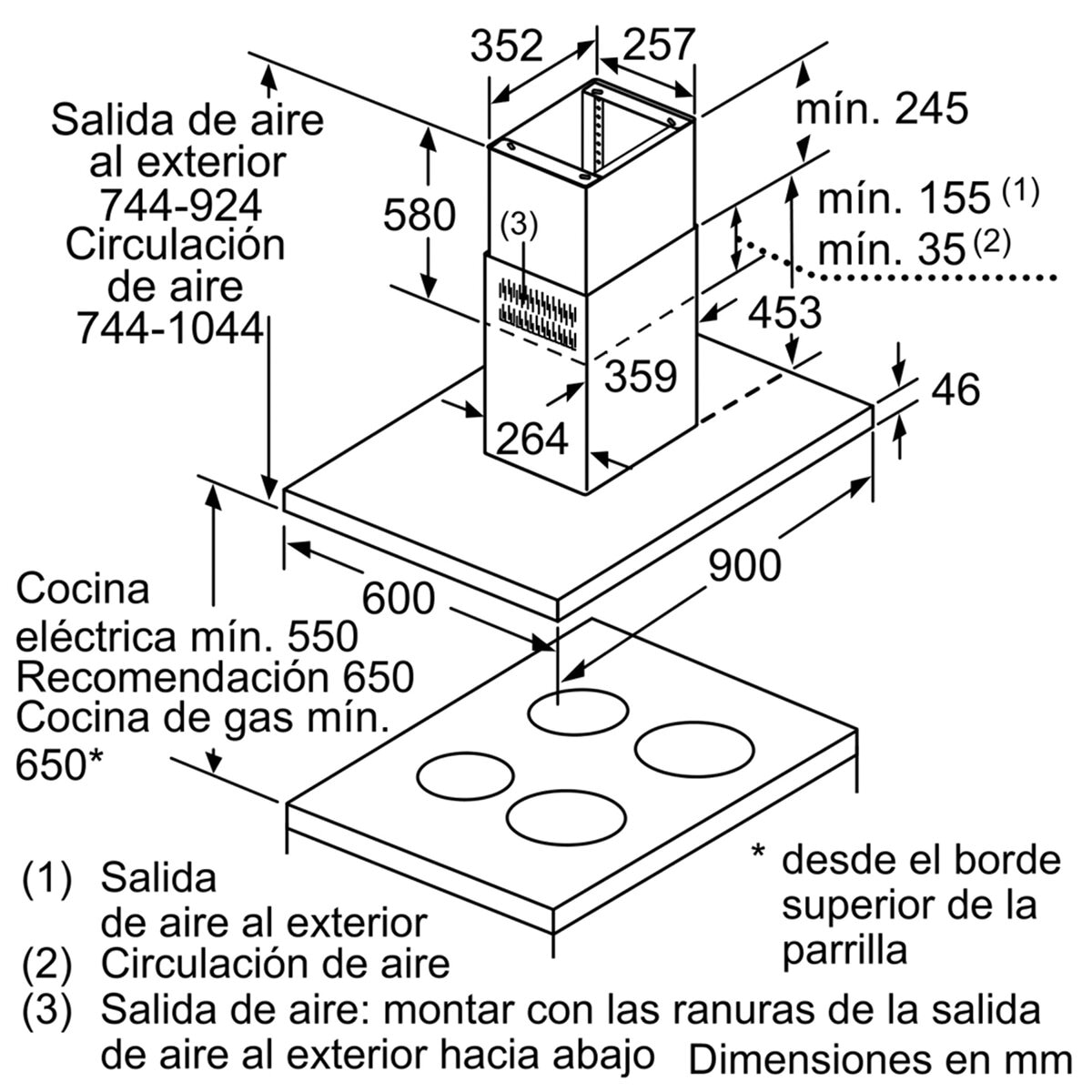 Campana isla Balay 4 niveles de extracción - 3BI997GX Acero Inox-6