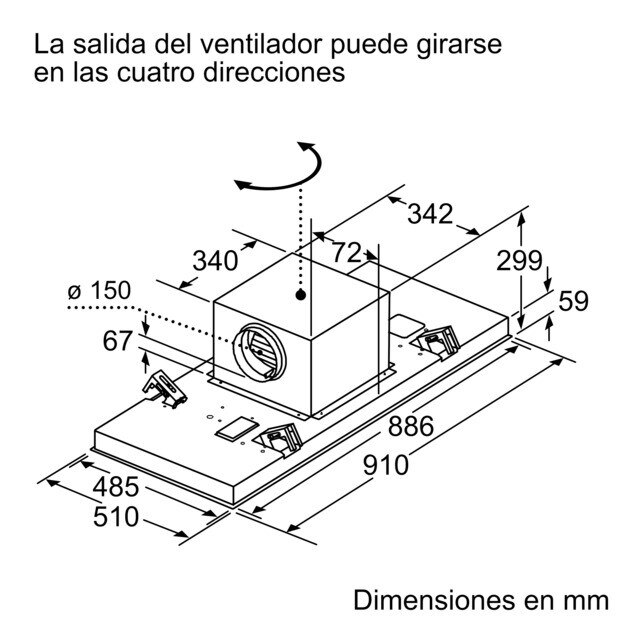 Imagen 4 de Campana de techo Bosch cristal blanco - DRC99PS20 - Cristal blanco Cristal blanco