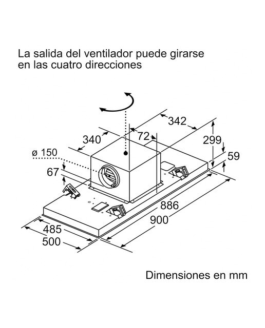 Campana de techo Siemens - LR97CBS20 - Cristal blanco Cristal blanco-2
