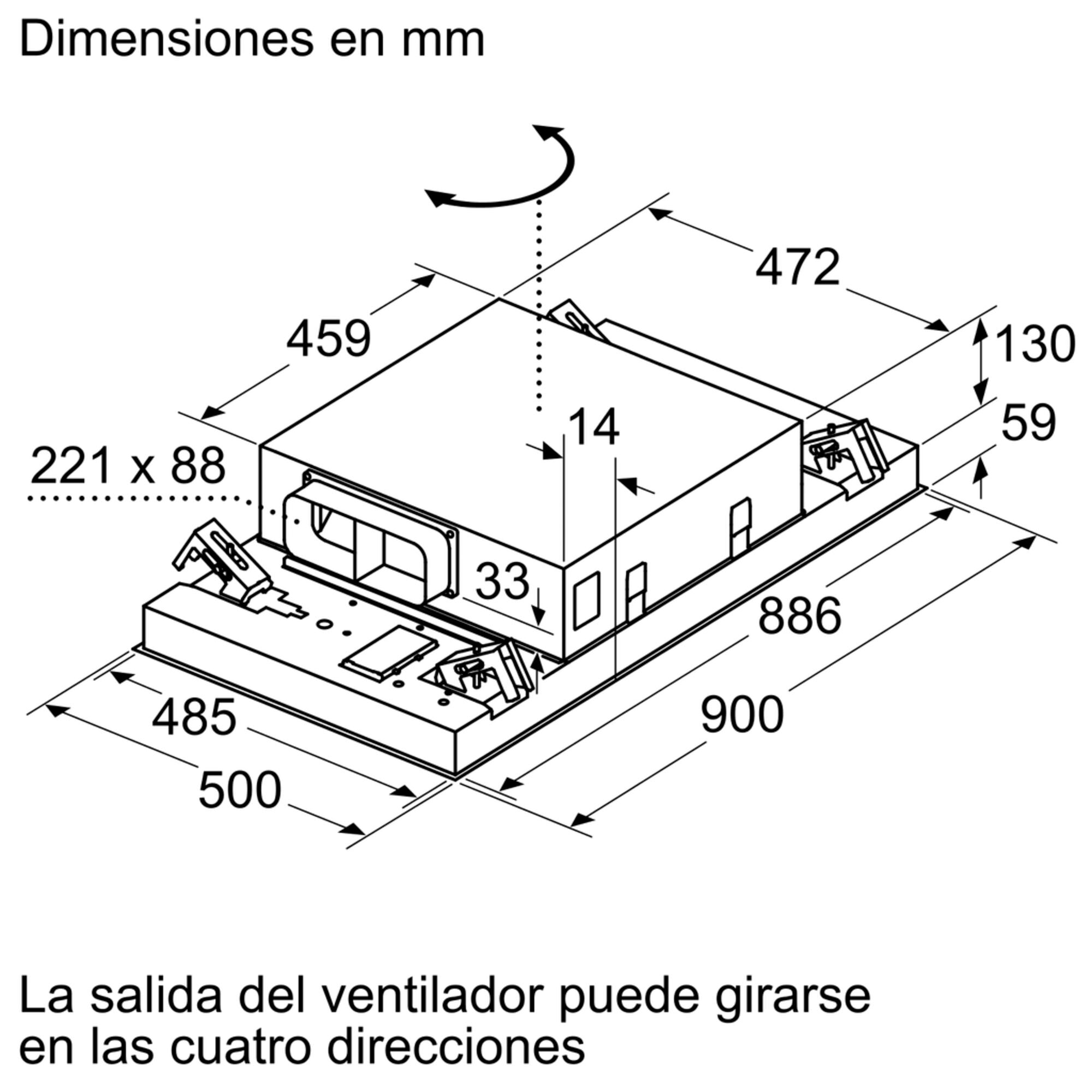 Campana de techo Balay aspiración perimetral - 3BE296HW Blanco-6
