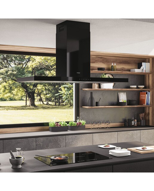 Exaustor de Ilha Haier HATSI120CBS6BVO com Inteligência Artificial I-Feel de 119,8 cm - Preto Preto-6