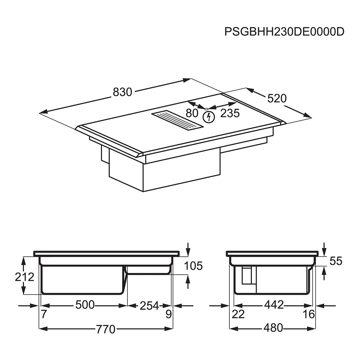 Placa inducción AEG con campana, 4 zonas - NCP84C01AZ 2