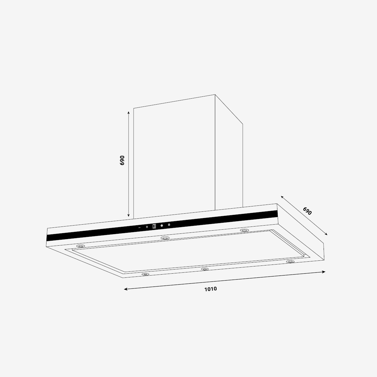 Campana isla Fagor con 4 velocidades - 3CFB-9005IX Acero Inox-2