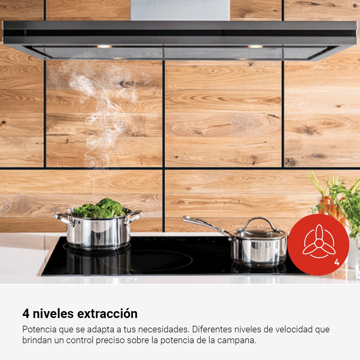 Campana isla Fagor con 4 velocidades - 3CFB-9005IX Acero Inox-4