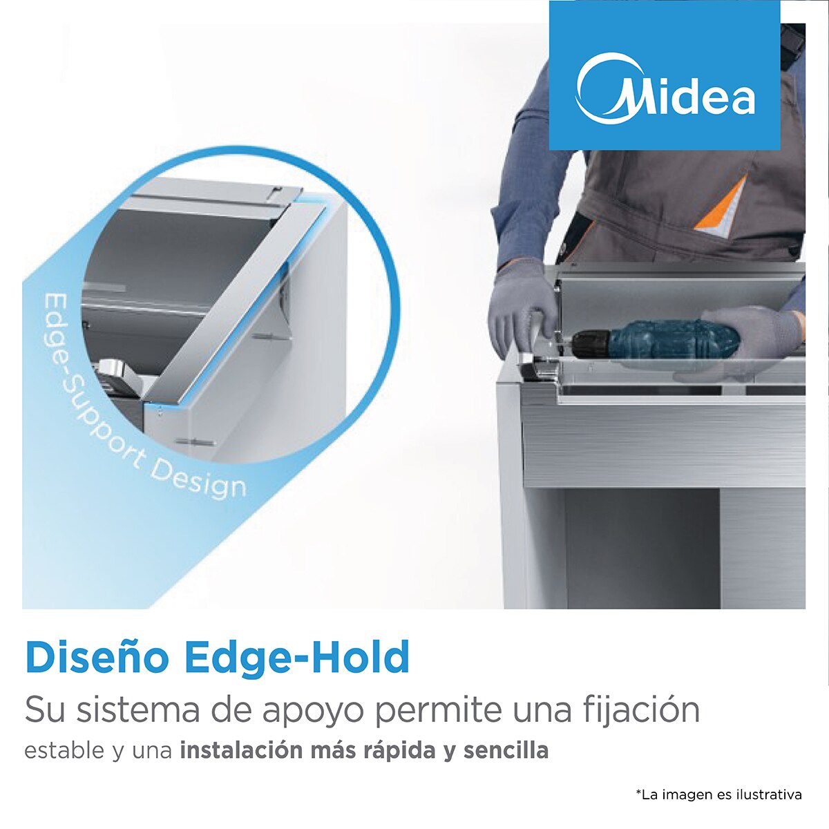 Campana extractora integrada Midea con 3 velocidades, 90 cm - MH90M02EM24SB Inox-8