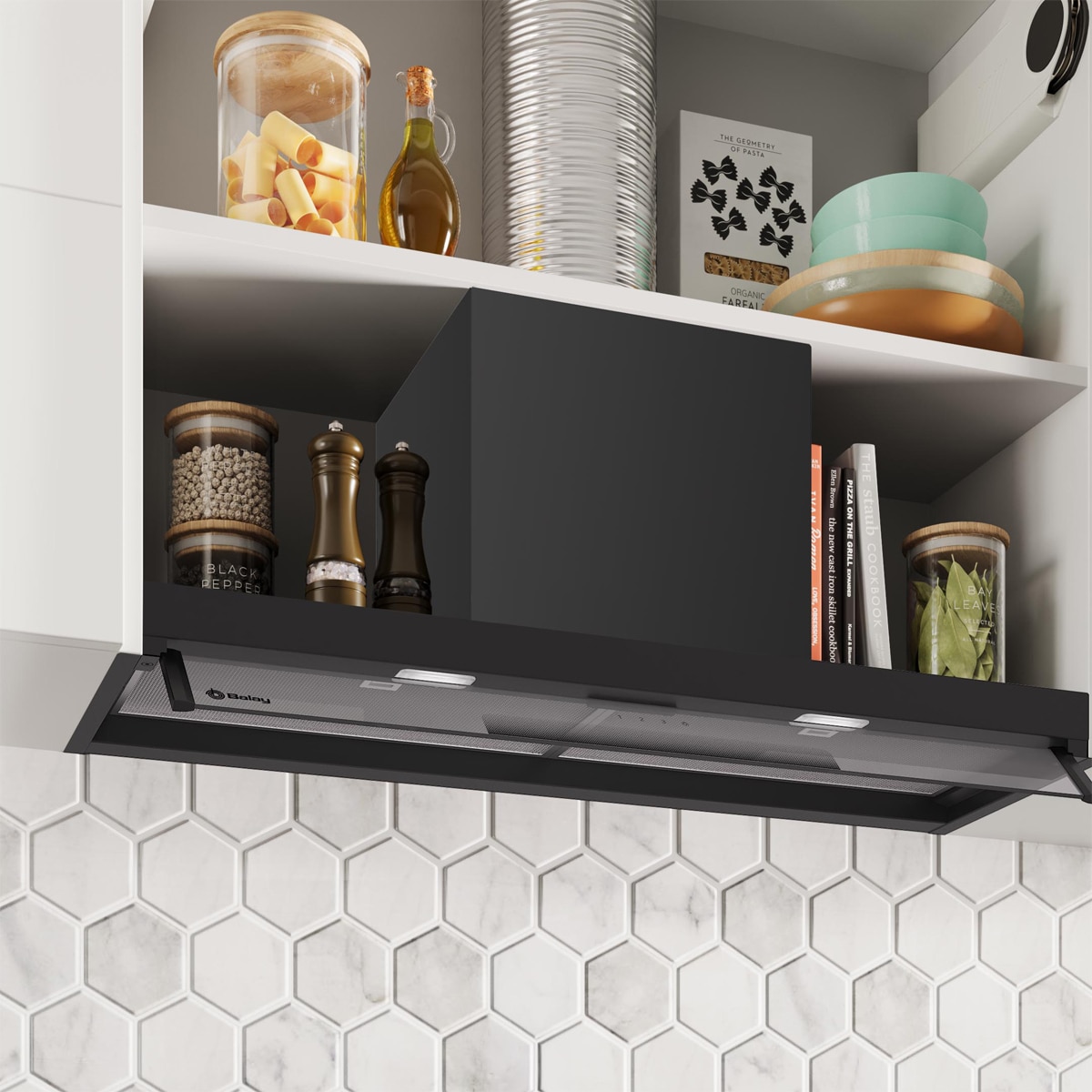 Grupo filtrante Balay, 90 cm - cristal, negro mate - 3BD895MM Negro-5