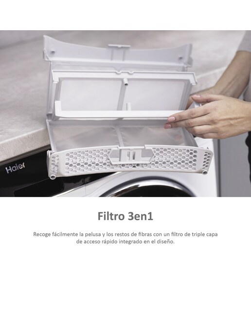 Secadora Haier 9 kg Condensación, Bomba de calor, I-Pro Series 7 - HD90-A3979-S - Blanco Blanco-5