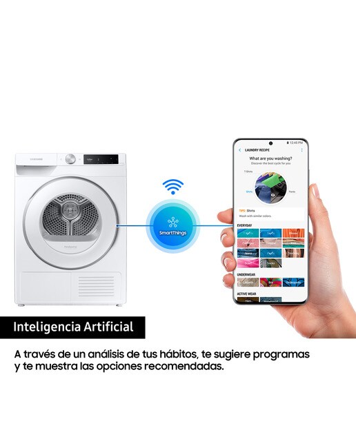 Secadora AI Samsung 9kg Hygiene Care Clase C Blanca DV90T6240HE/S3 Blanco-4