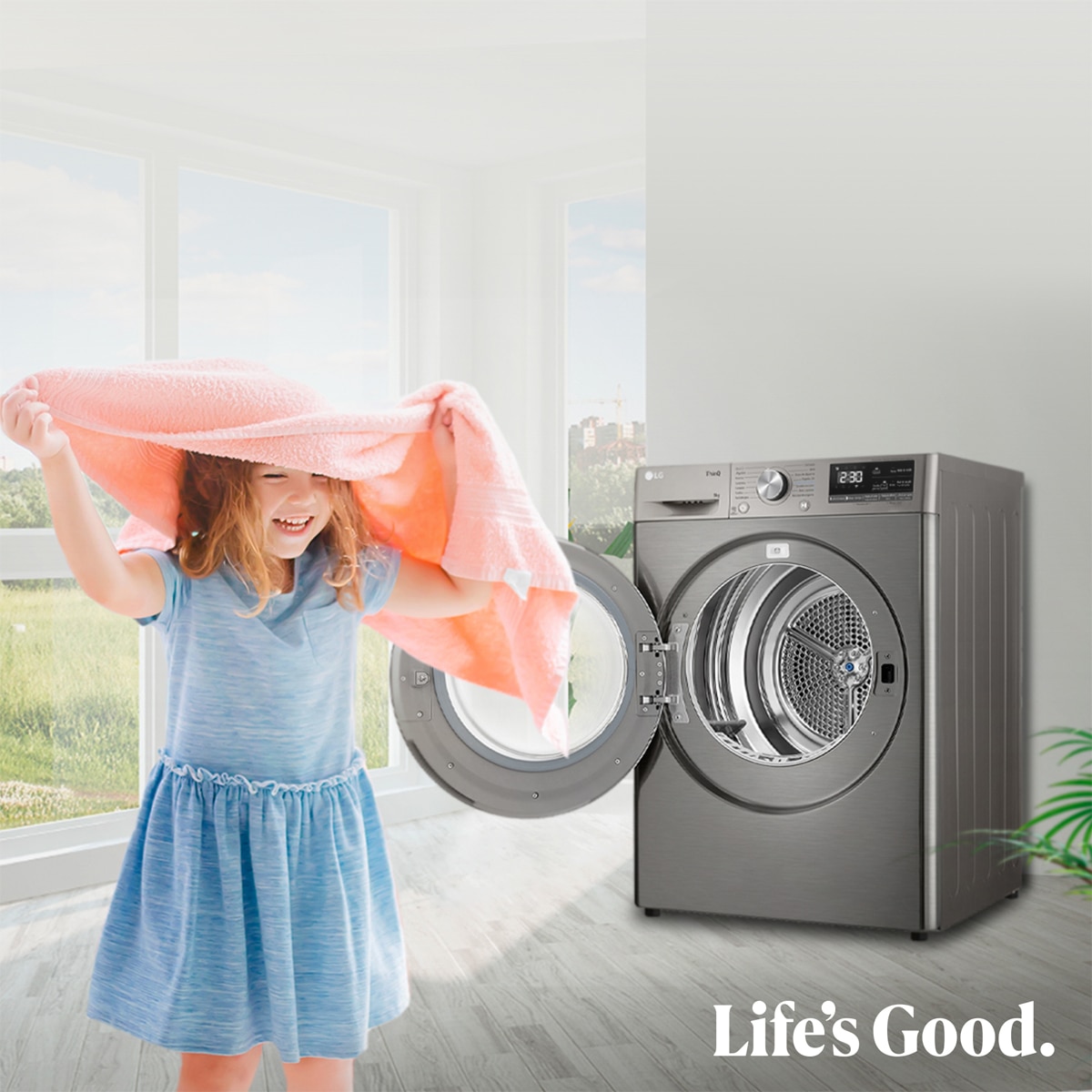 Secadora LG 9 kg Condensación, Bomba de calor - RH90V9PV2N Inox antihuellas-15