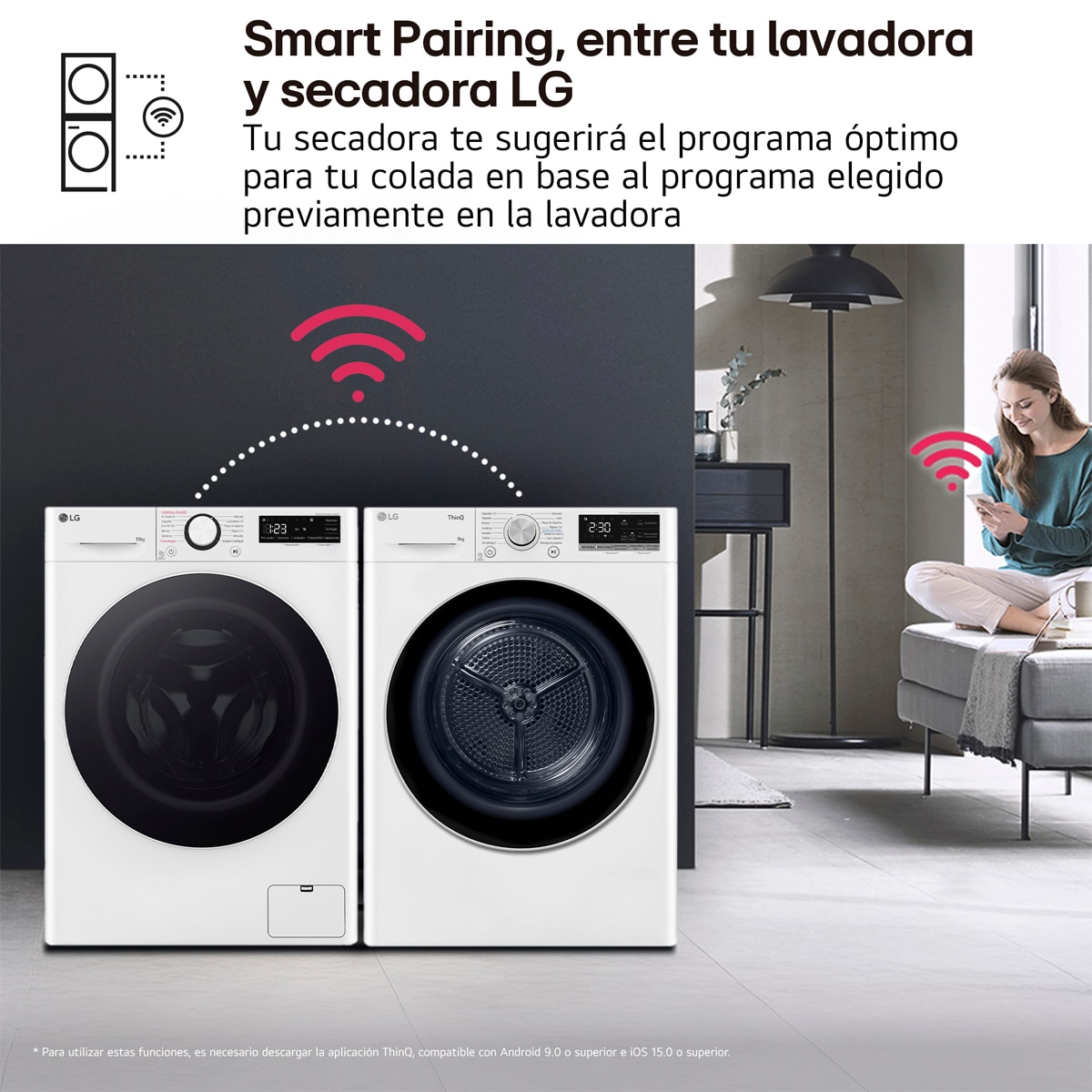 Secadora LG 9 kg Condensación, Bomba de calor - RH90V9AV3N Blanco-12
