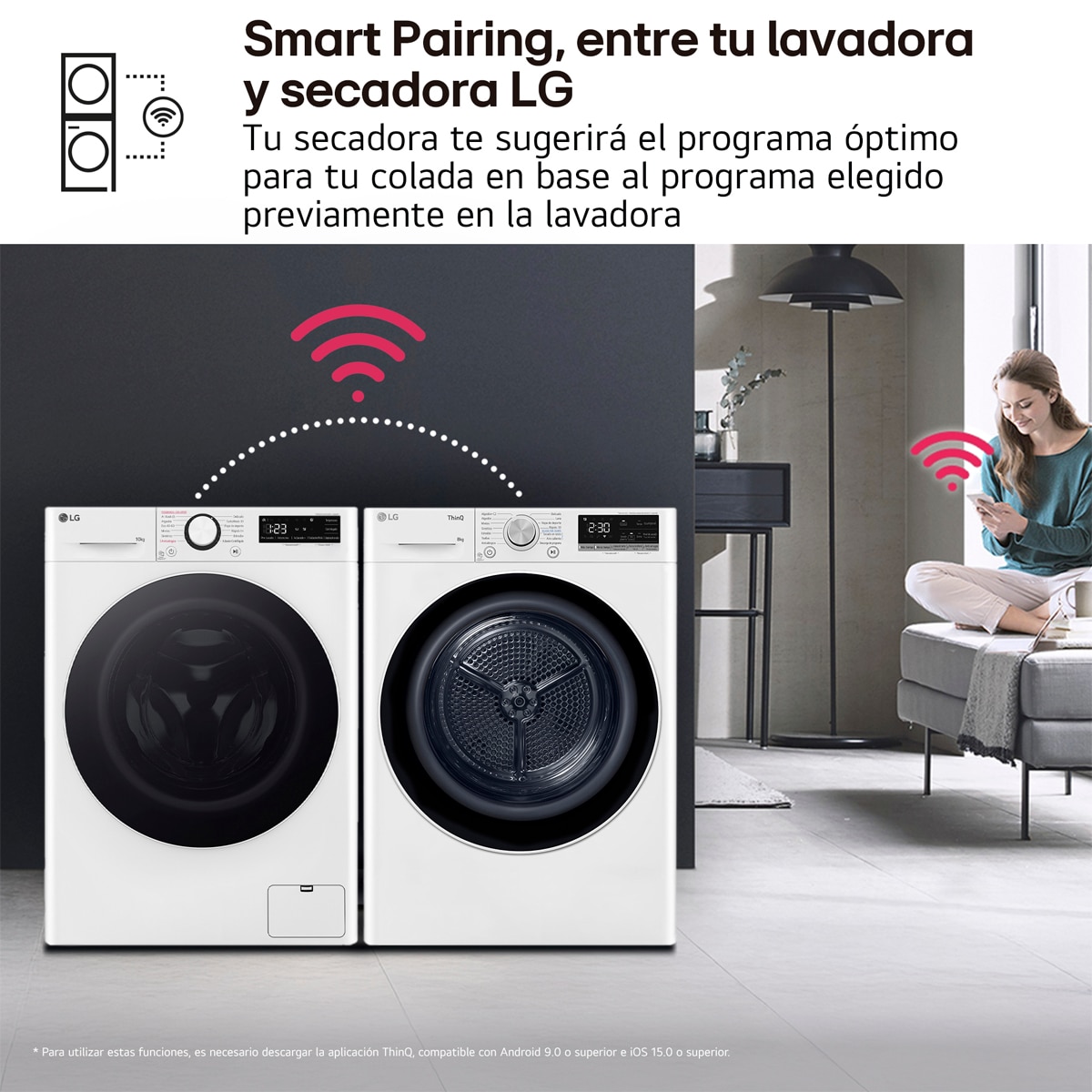 Secadora LG 8 kg Condensación, Bomba de calor - RH80V9AV4N Blanco-12