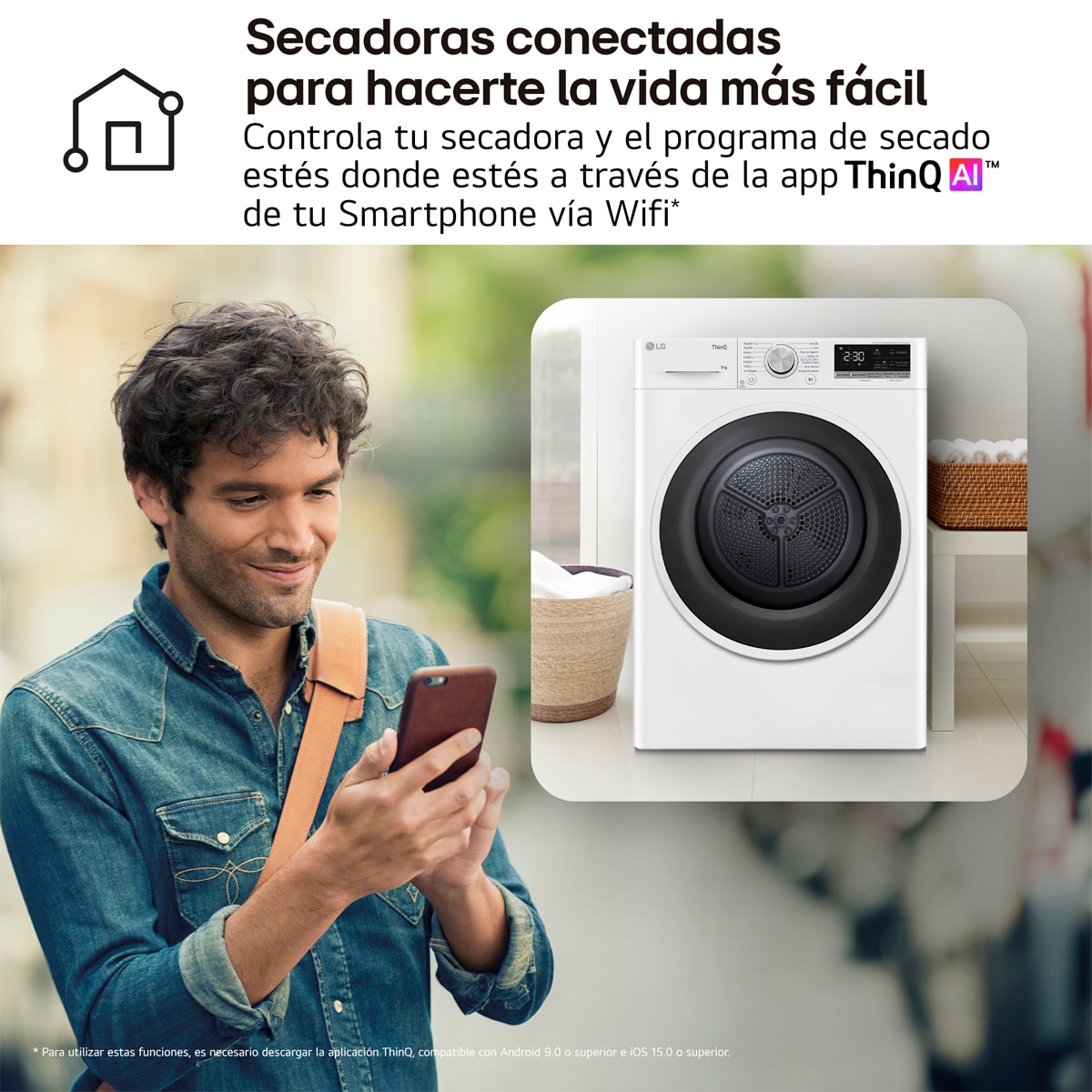 Secadora LG 9 kg Condensación, Bomba de calor - RH90V5AV6N Blanco-11