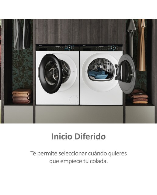 Secadora Haier 9 kg, condensación, Bomba Calor I-Pro Series 3 - HD90-A3939-IB Blanco-6