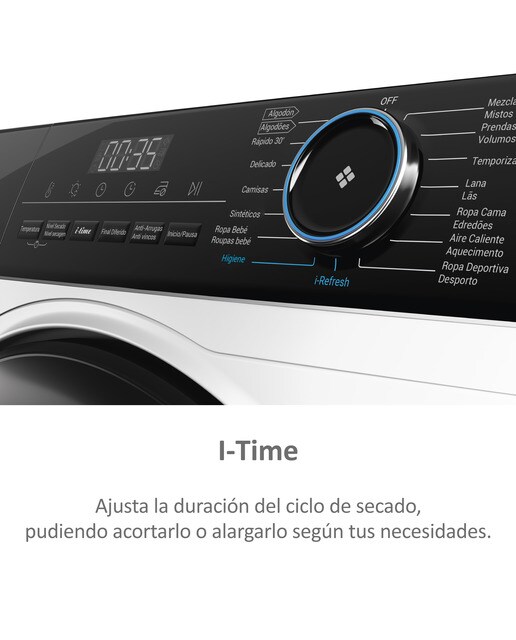 Secadora Haier 9 kg, condensación, Bomba Calor I-Pro Series 3 - HD90-A3939-IB Blanco-7