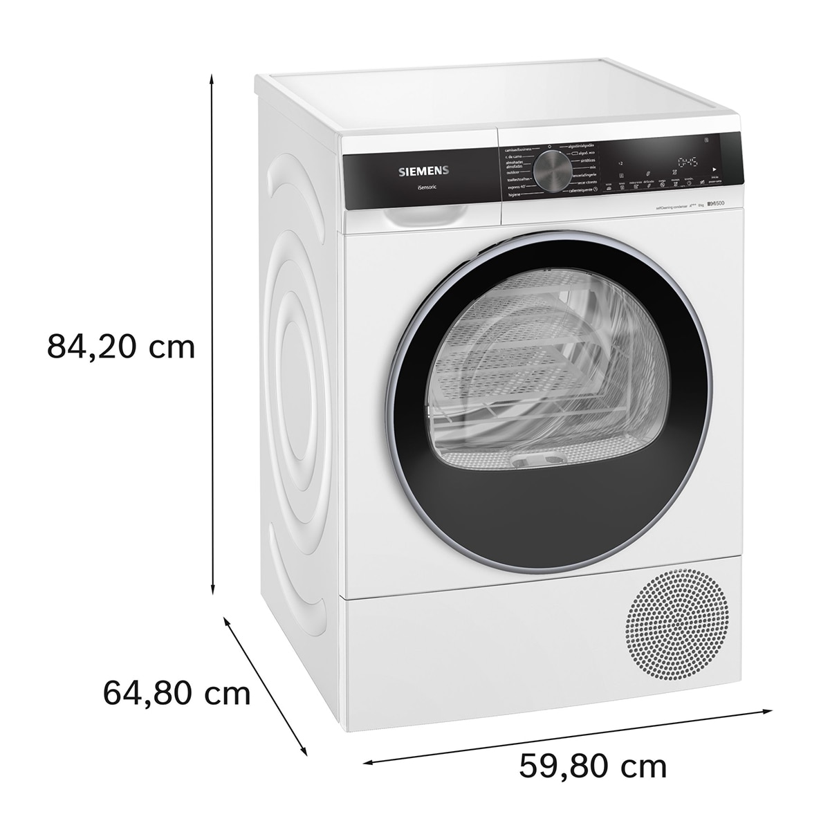 Secadora Siemens iQ500 9 kg AutoDry, Media Carga -WQ45G2D1ES Blanco-2