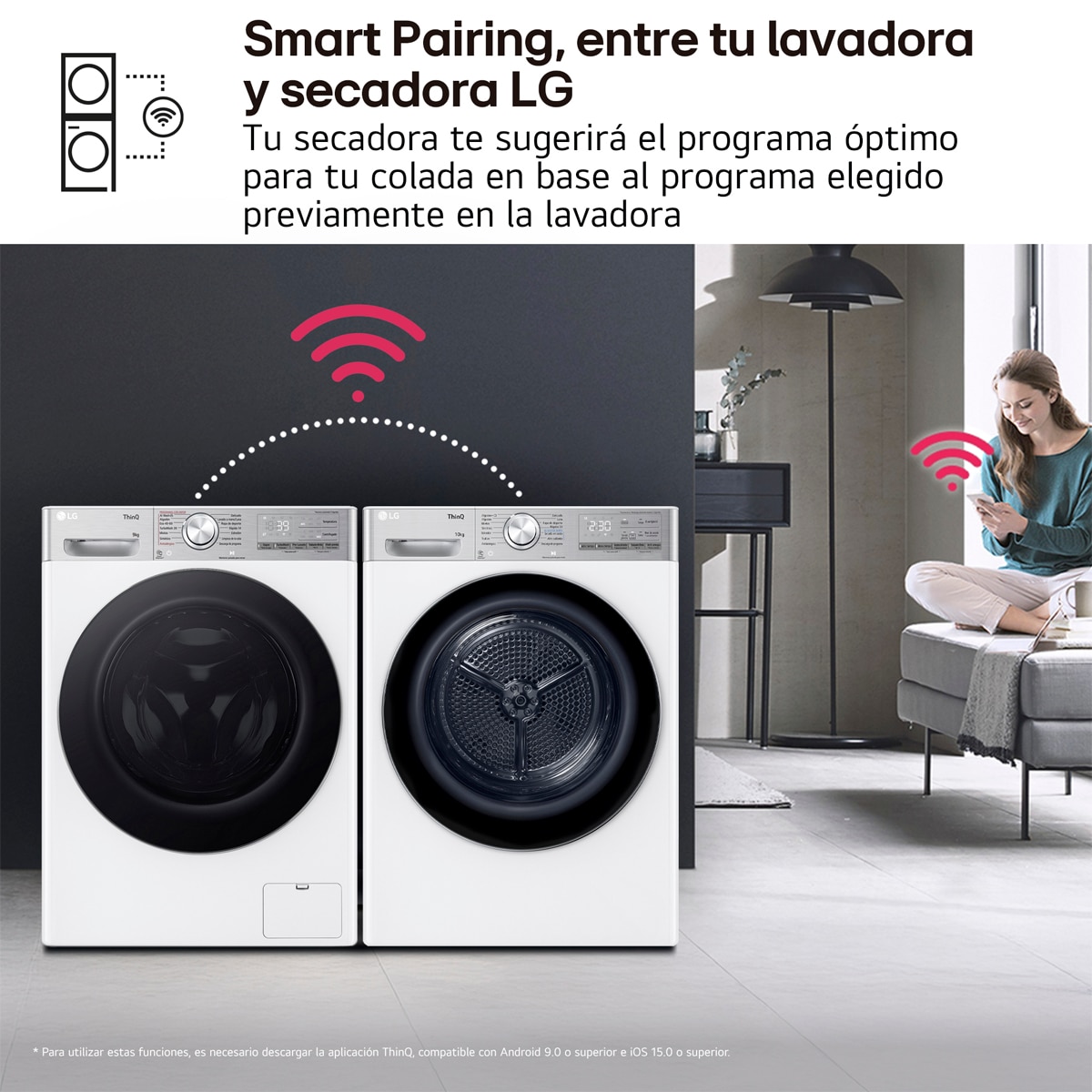 Secadora LG 10 kg, Condensación, Bomba de calor, Inverter - RH10V9AV2WR Blanco-12