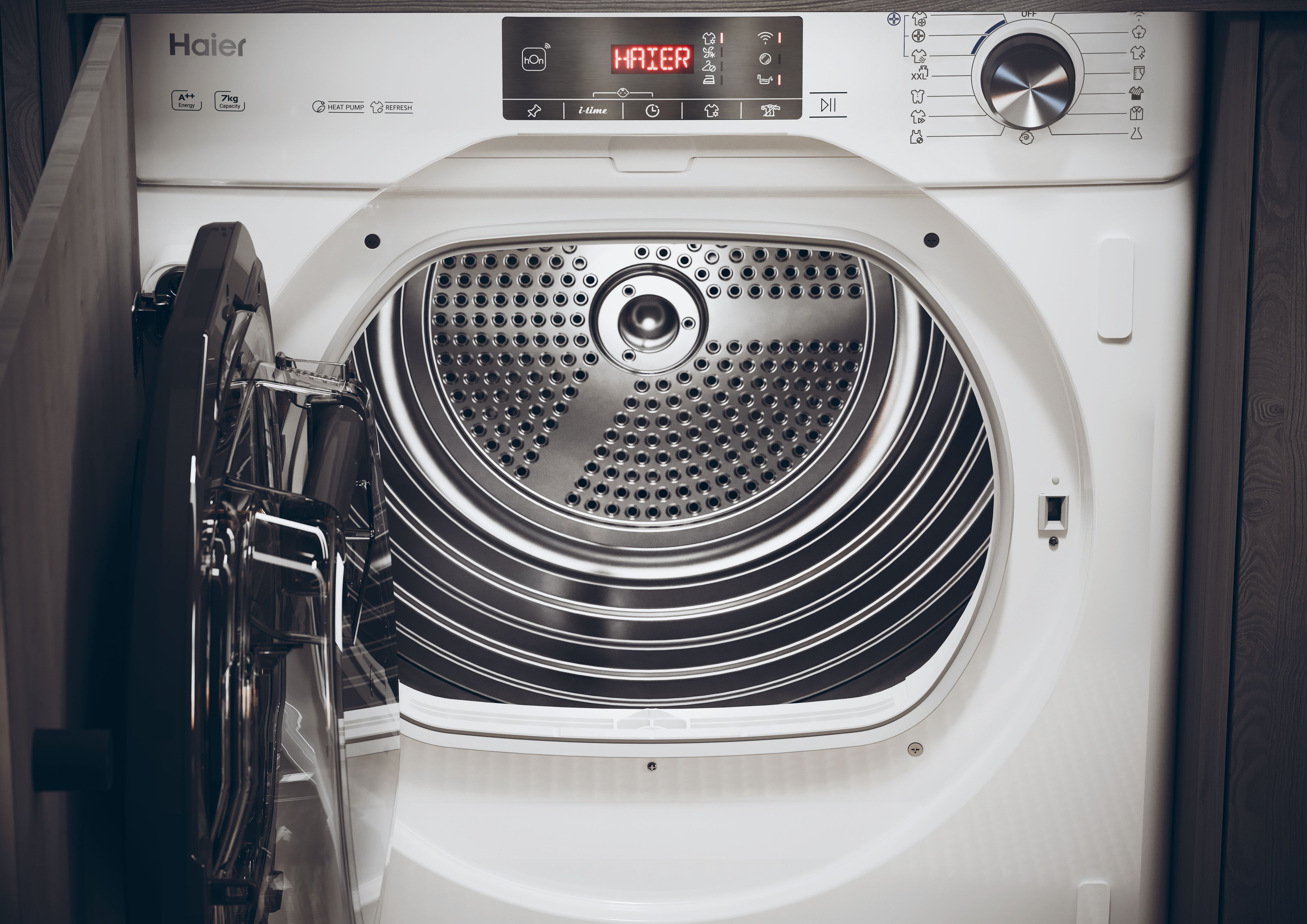 Máquina de Secar Roupa Encastrável Haier Series 6 HDBI H7A2TBEXS Wifi Condensação Bomba de Calor de 7 Kg - Branco Branco-6