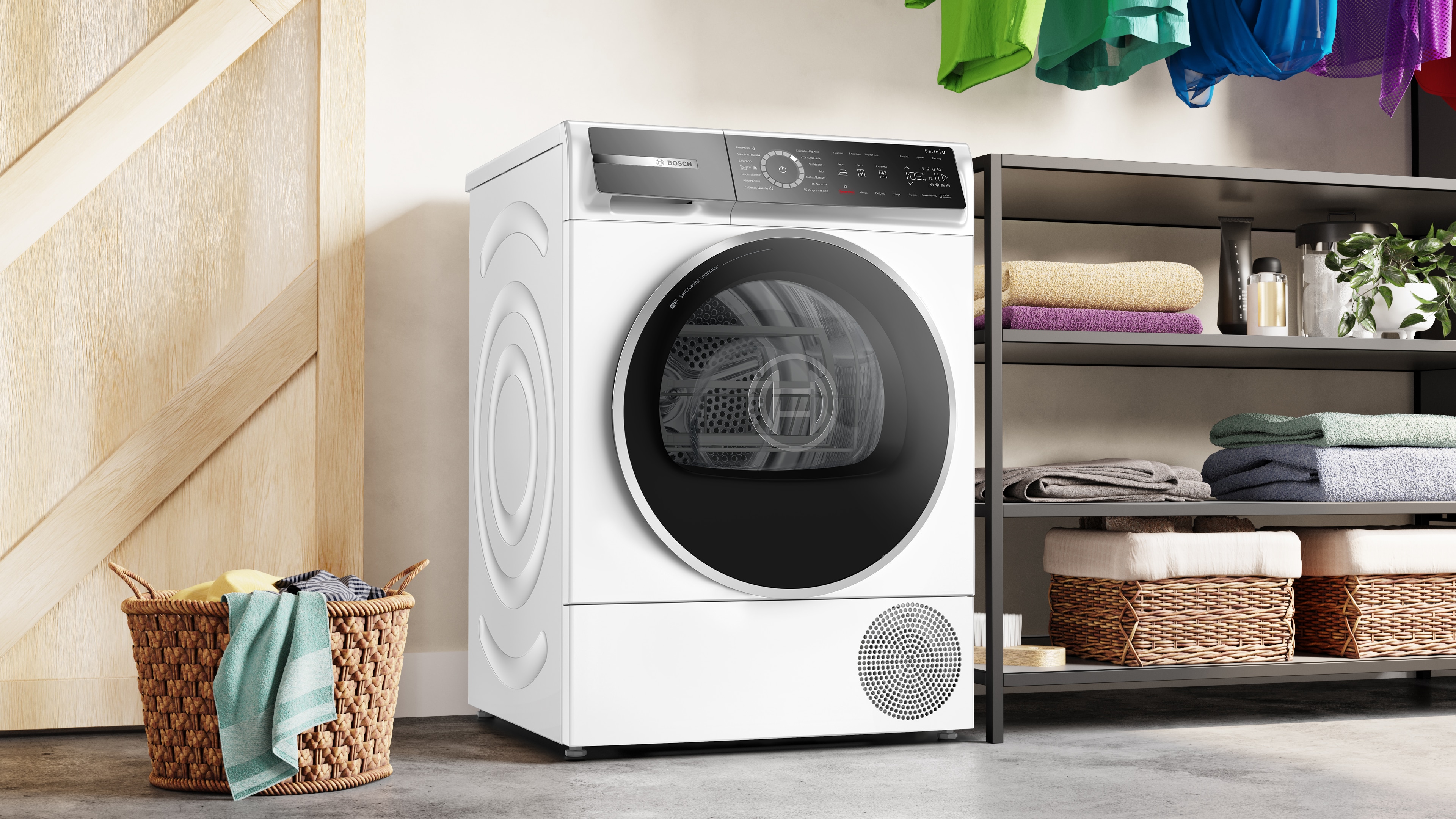 Secadora Bosch 9 kg condensación, bomba de calor, Iron Assist - WQB246C0ES Blanco-4