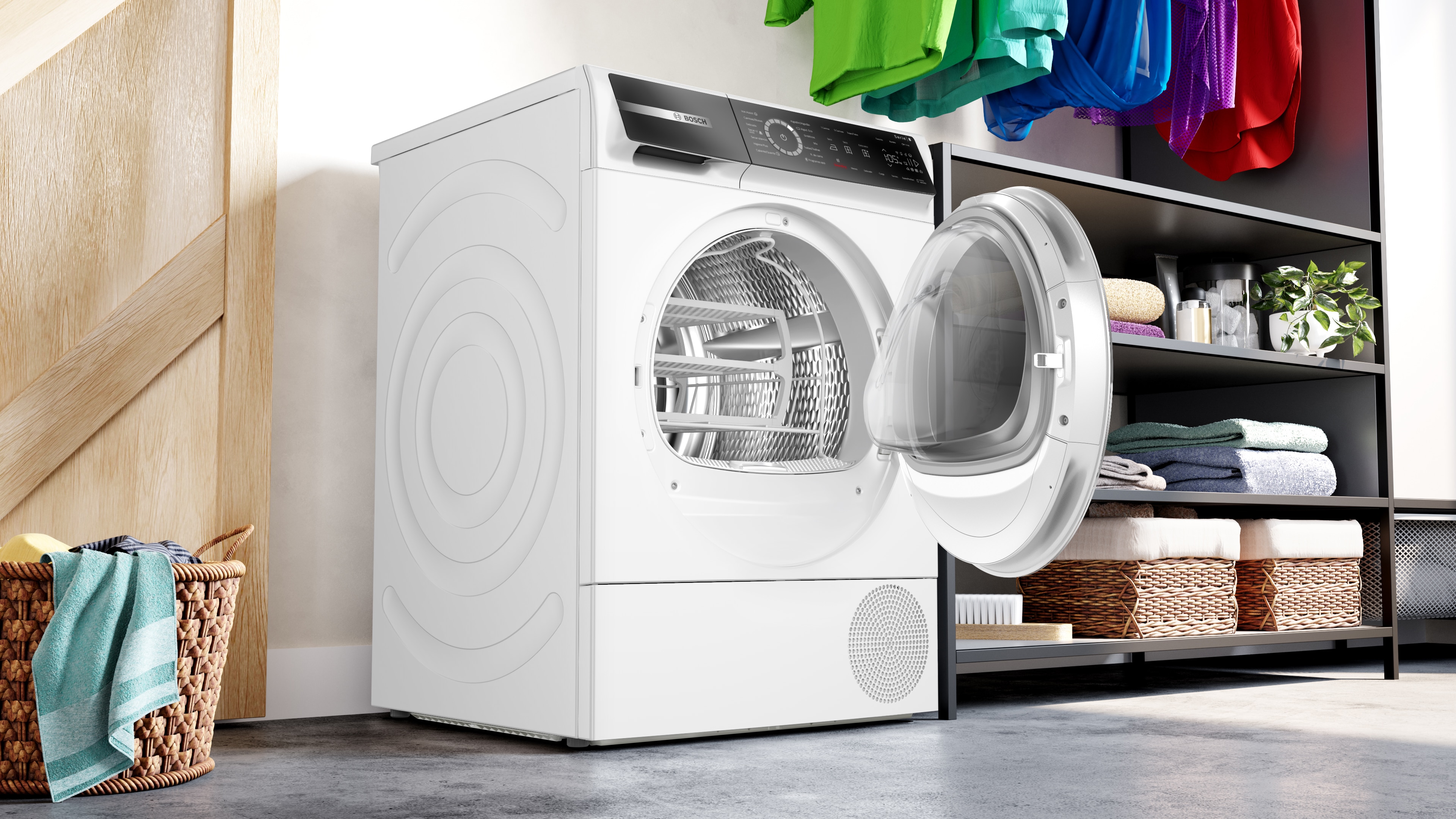 Secadora Bosch 9 kg condensación, bomba de calor, Iron Assist - WQB246C0ES Blanco-5