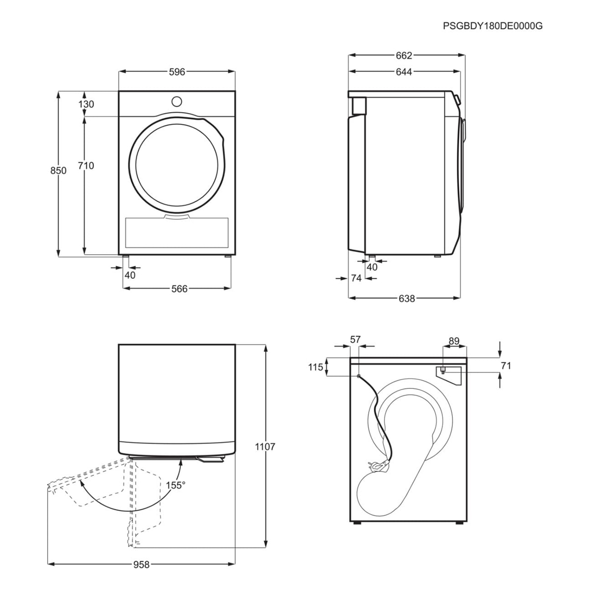 Secadora Electrolux 8 kg Condensación, Bomba de calor - EDI618A5BO Blanco-2