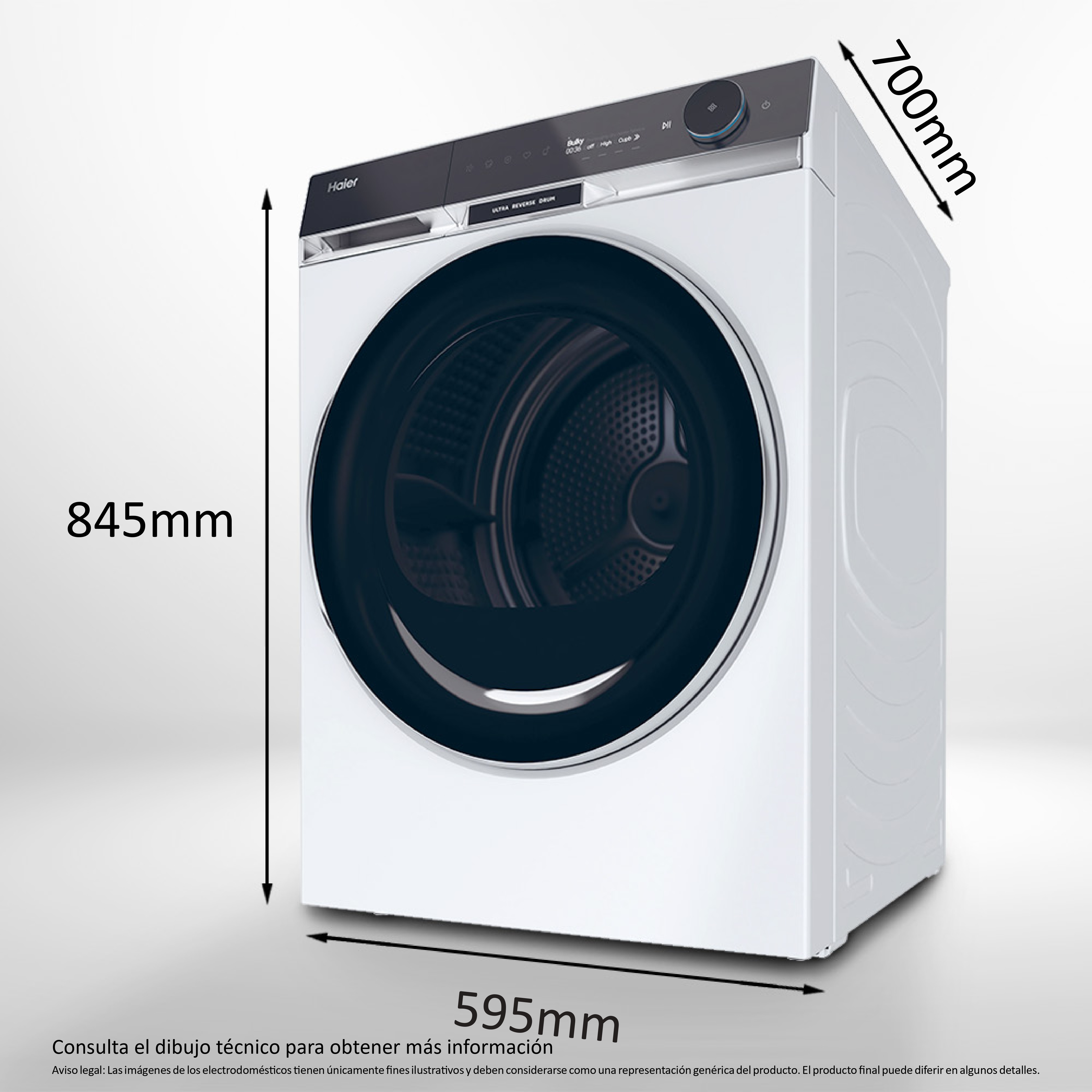 Máquina de Secar Roupa Haier X Series 11 HD90-A3Q397U1-S Bomba de Calor, Wifi e de 9 Kg - Branco Branco-2
