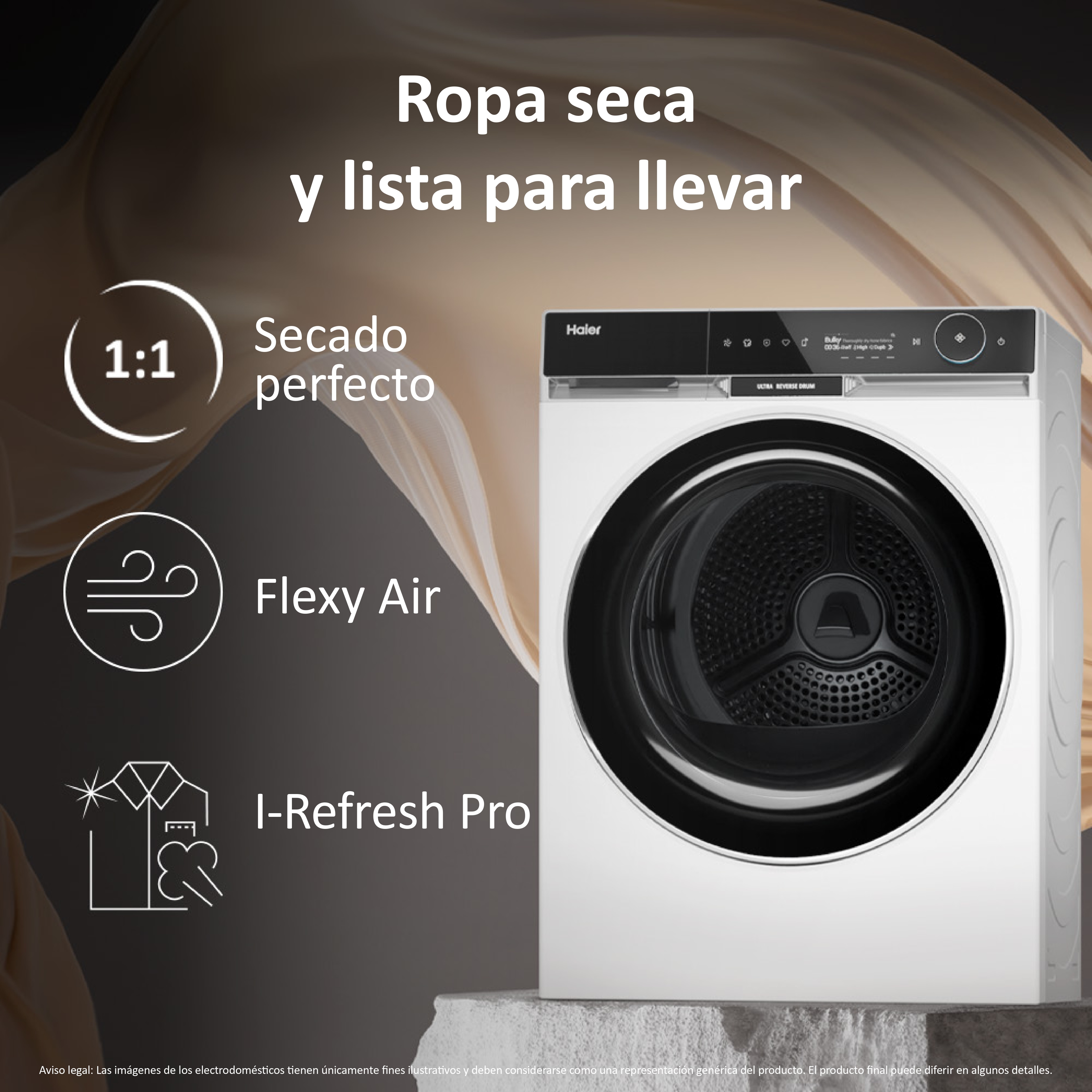 Máquina de Secar Roupa Haier X Series 11 HD90-A3Q397U1-S Bomba de Calor, Wifi e de 9 Kg - Branco Branco-4