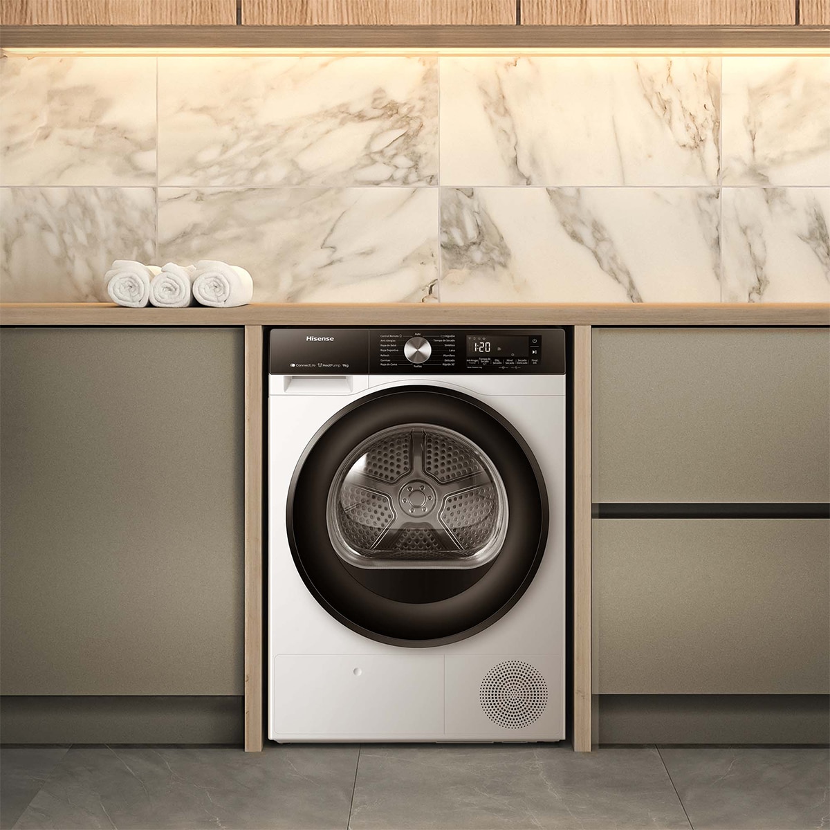 Secadora Hisense 9 kg Condensación, Bomba de calor Serie 3S - DH3S902BW3 Blanco-10