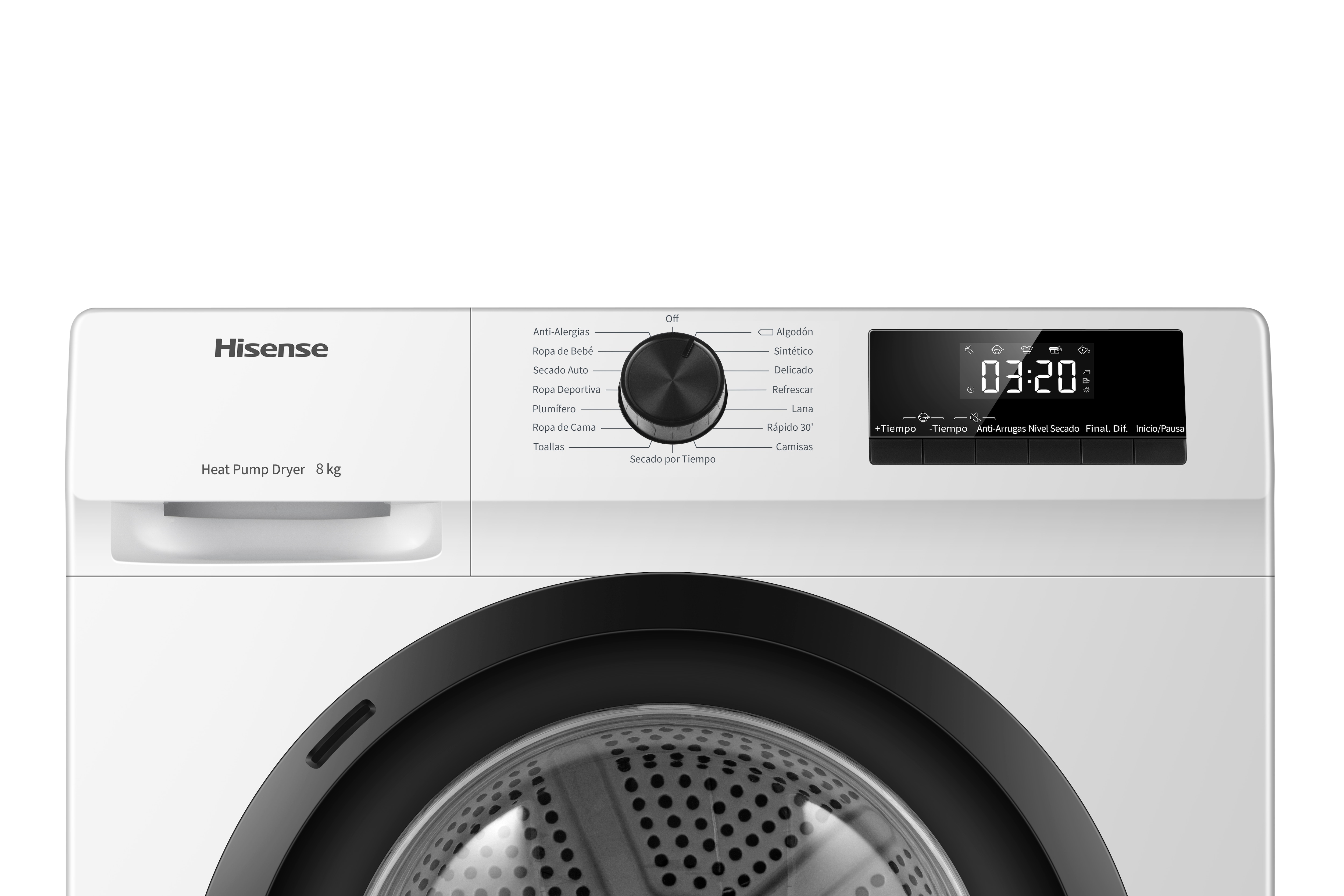 Secadora Hisense 8 kg, condensación Serie 1Q - DHQE800BW2 Blanco-2