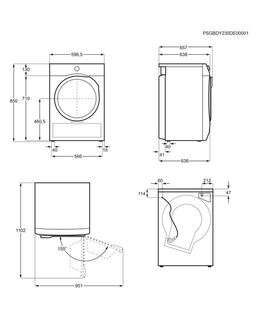 Máquina de Secar Roupa AEG Série 8000 TR818A2PB Bomba de Calor, AbsoluteCare de 8 Kg - Branco Branco-2