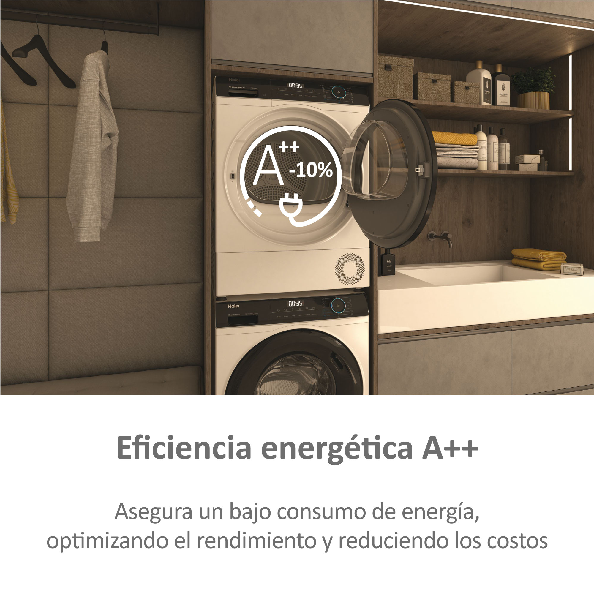 Secadora Haier 10 Kg Bomba de Calor I-Pro Series 3 - HD100-A2939E-IB Blanco-6