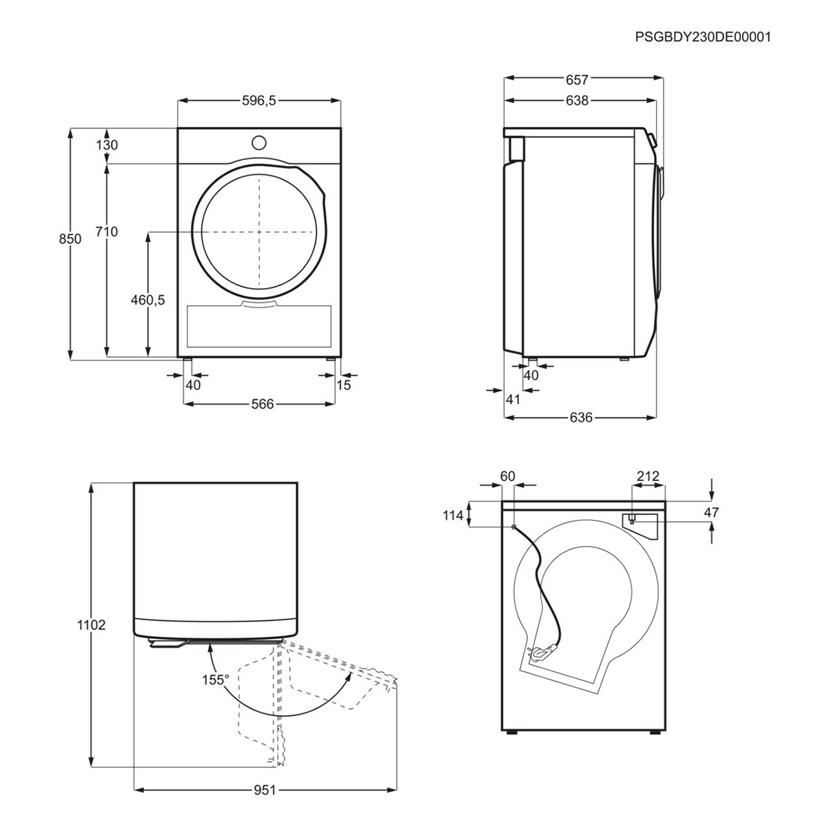Secadora con Bomba de calor AEG 9 kg - TR839T4PBCP Blanco-2