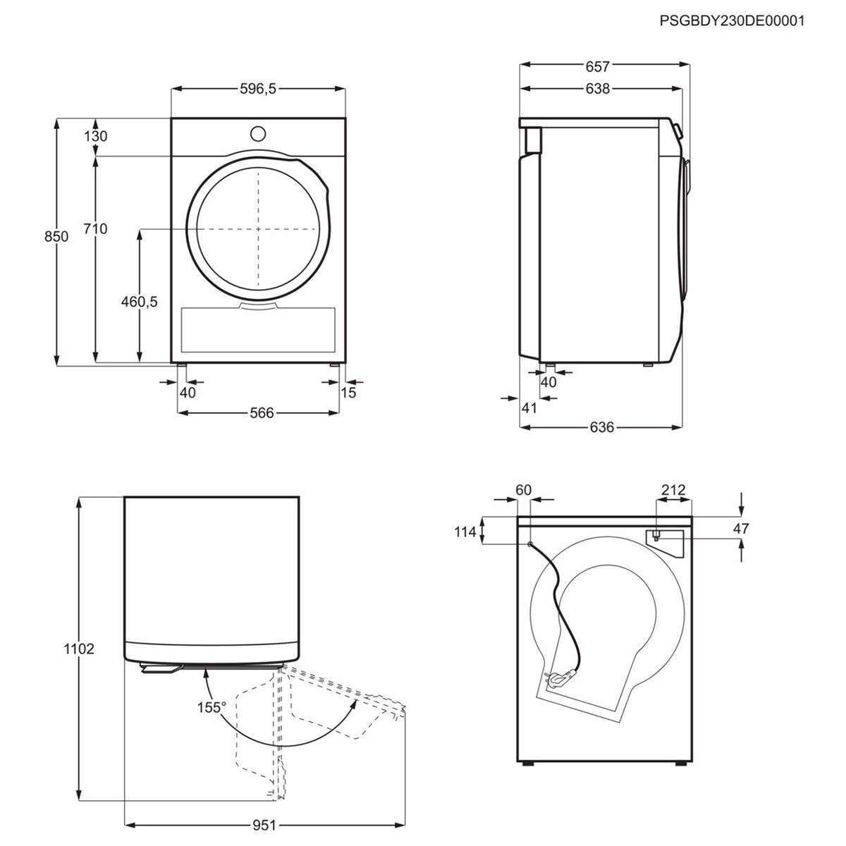 Secadora con Bomba de calor AEG 9 kg - TR839T4PBCP Blanco-11