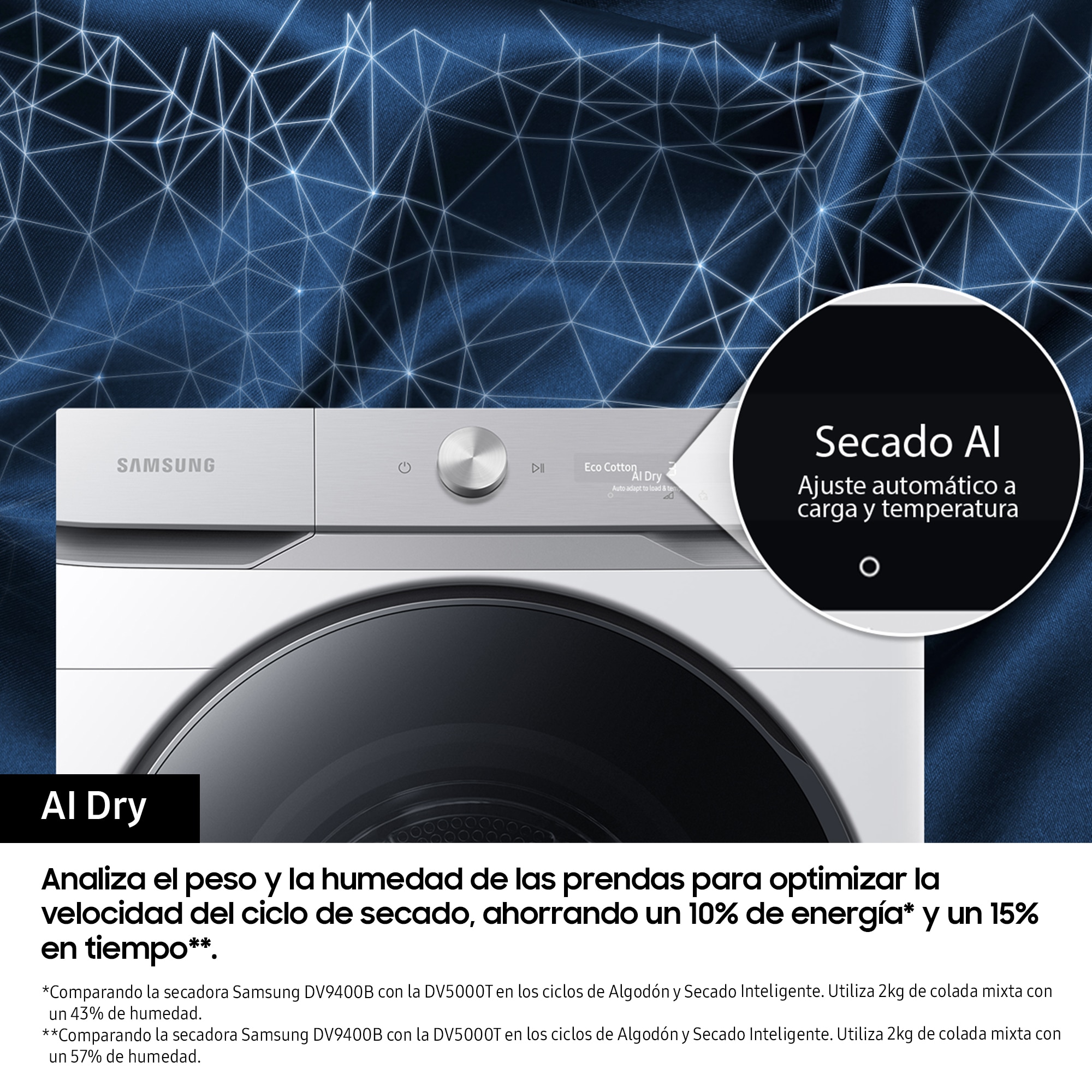 Secadora Bespoke AI Samsung 16kg AI Dry Clase C Blanca DV16DG8600BWU3 Blanco-5