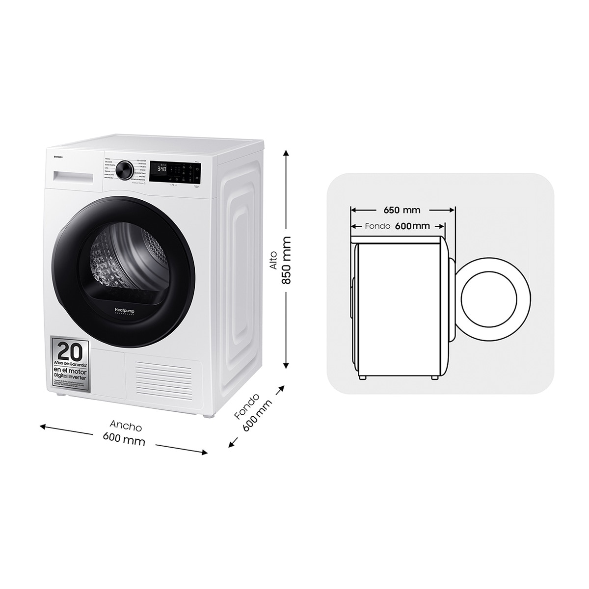 Thumbnail 1 de Samsung DV90DG52A0AEEC secadora 9kg Hygiene Care Clase C