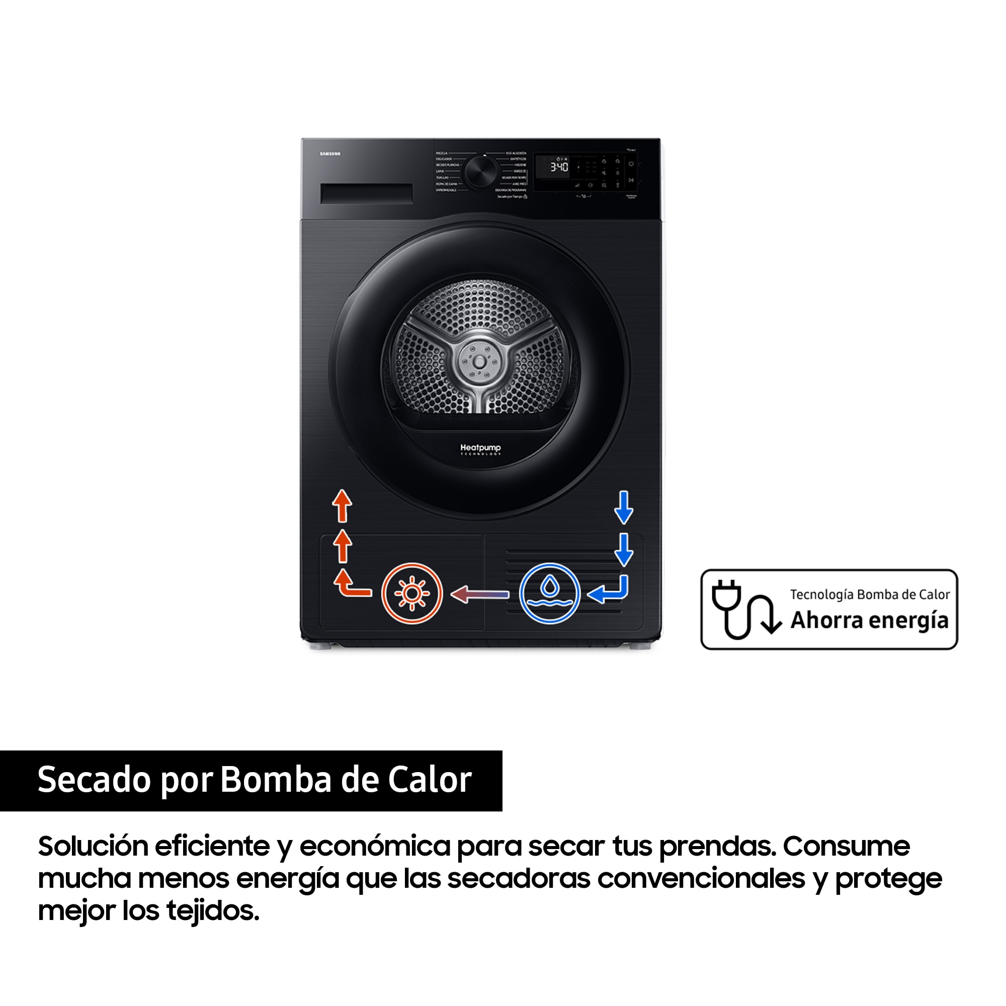 Thumbnail 2 de Samsung DV90DG52A0ABEC secadora 9kg Hygiene Care negra