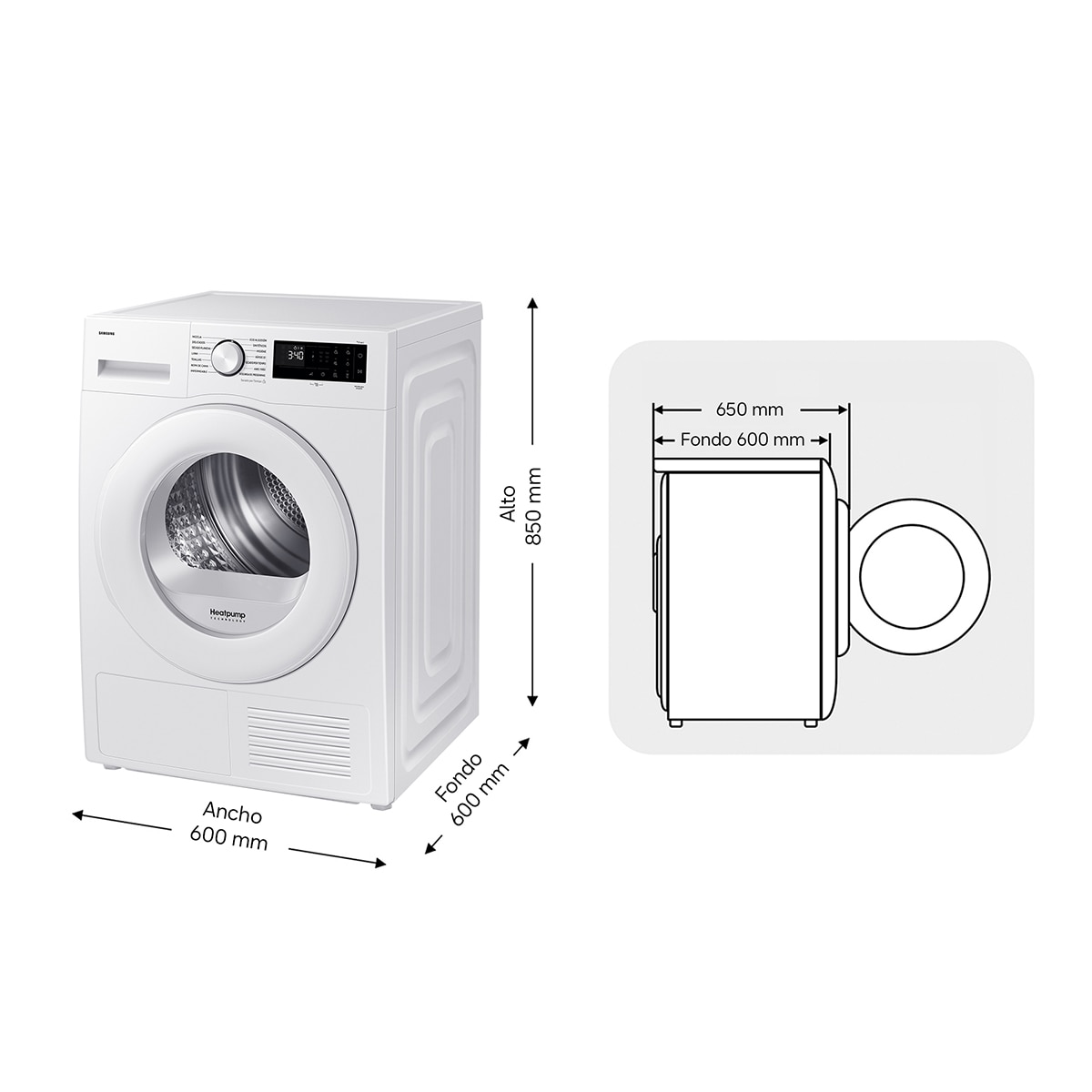 Secadora AI Samsung 9kg Hygiene Care Clase C Blanca DV90DG52A0TEEC 2
