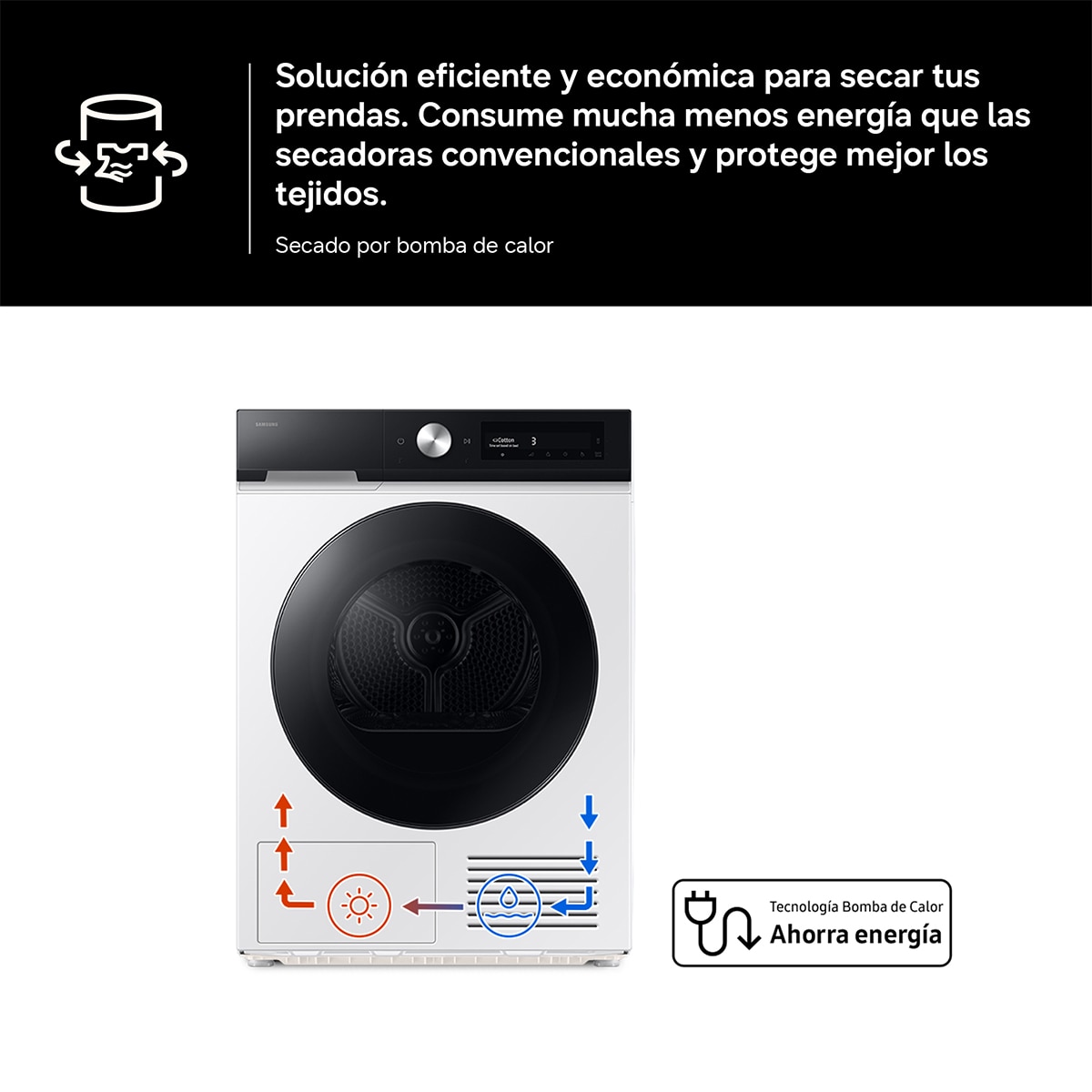 Secadora AI Samsung 9kg Hygiene Care Clase C Blanca DV90DG52A0TEEC 6