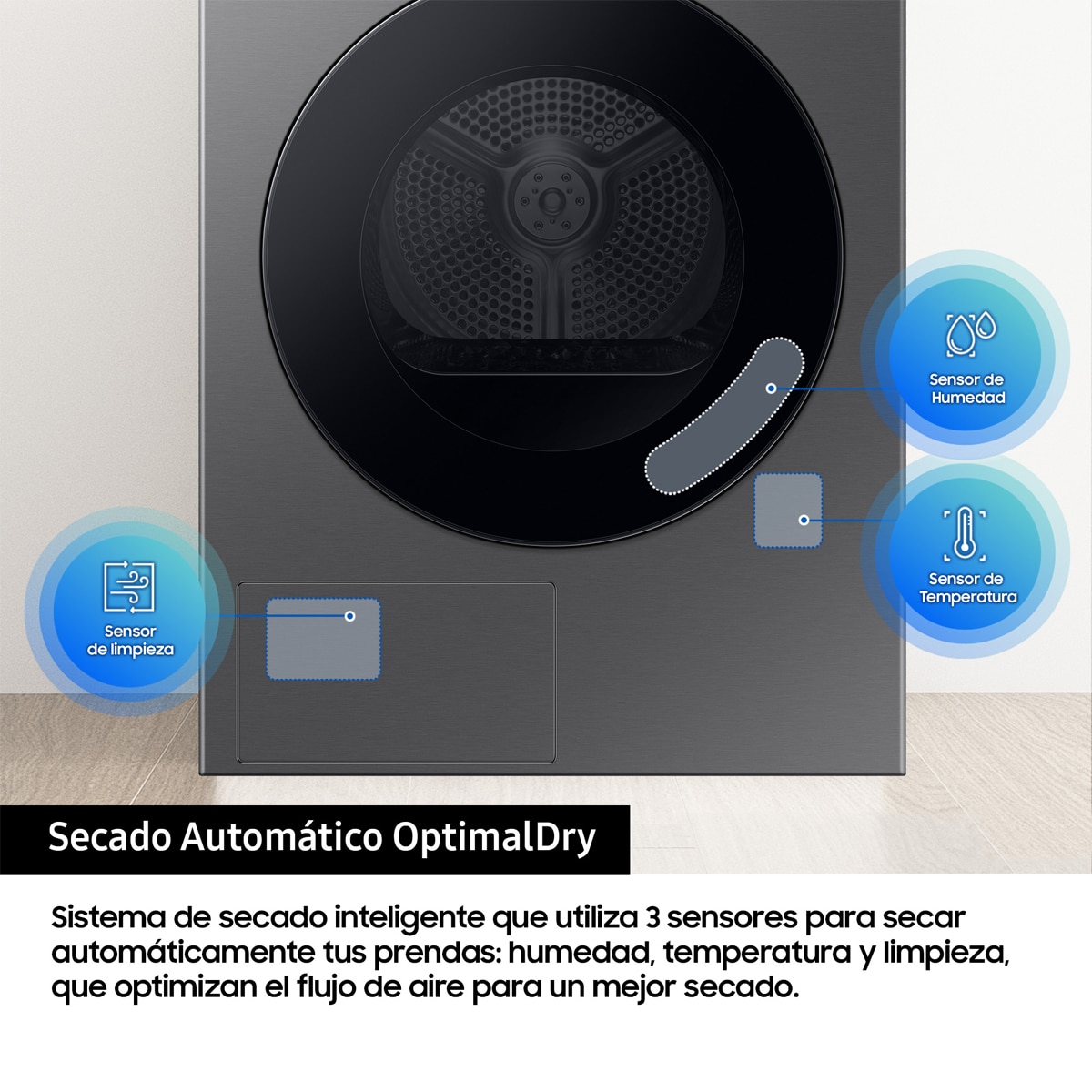 Secadora Bespoke AI Samsung 9kg QuickDrive™ Clase A Grafito DV90F09F4SU3 Grafito-6