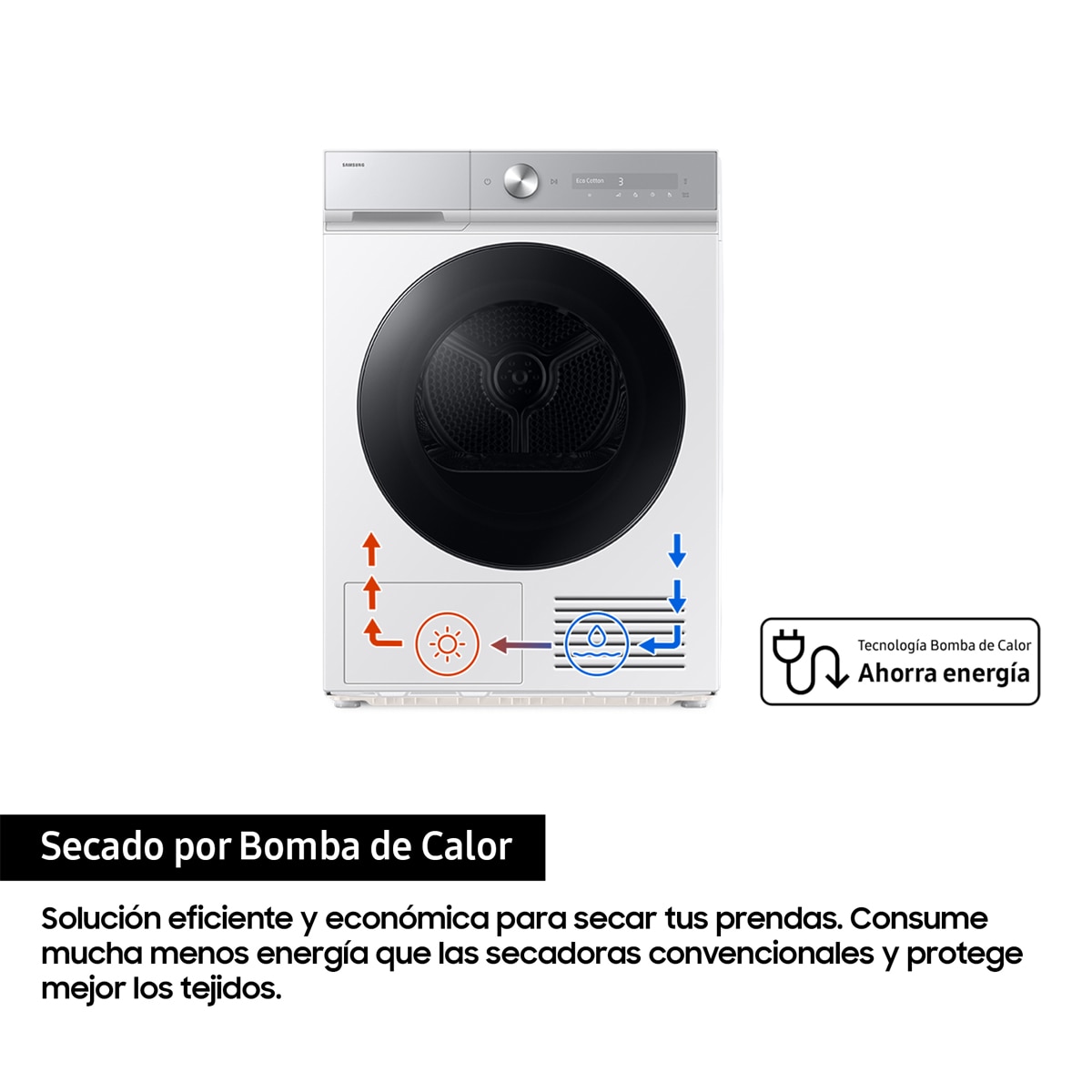 Secadora  Bespoke AI Samsung 9kg QuickDrive™ Clase A Blanca DV90DB8845GHU3 Blanco-3