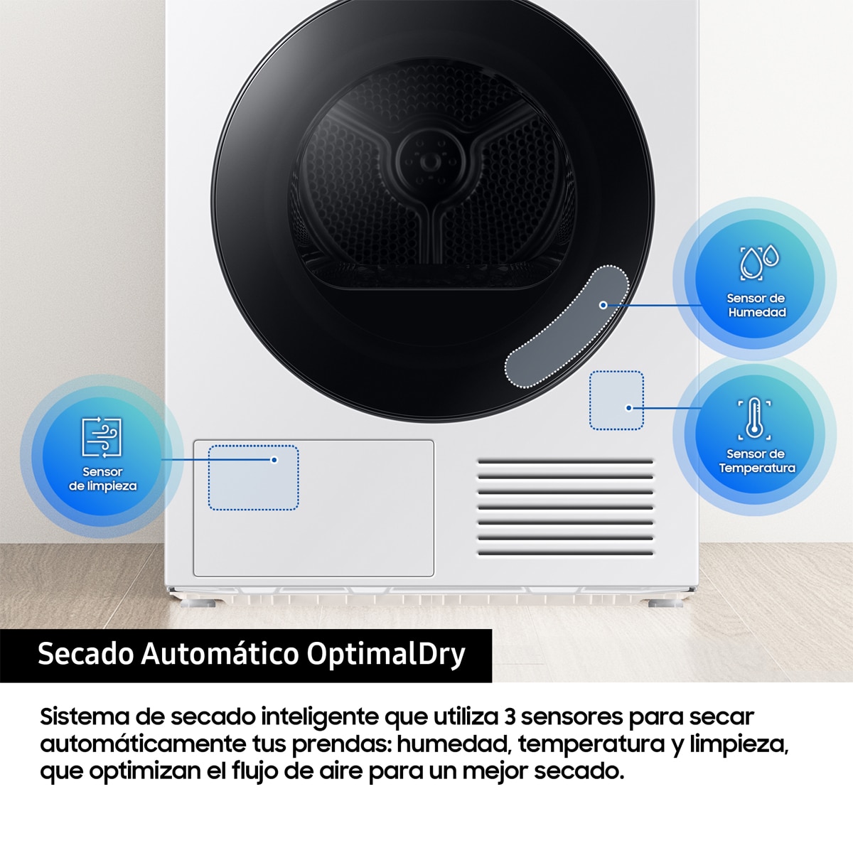 Secadora  Bespoke AI Samsung 9kg QuickDrive™ Clase A Blanca DV90DB8845GHU3 Blanco-4