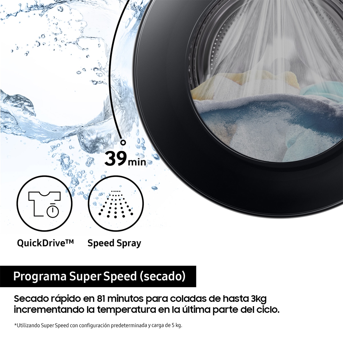 Secadora Bespoke AI Samsung 9kg QuickDrive™ Clase A Blanca DV90DB7845GEU3 Blanco-5
