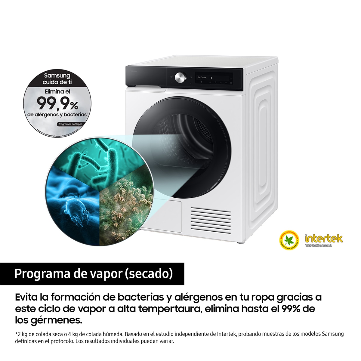 Secadora Bespoke AI Samsung 9kg QuickDrive™ Clase A Blanca DV90DB7845GEU3 Blanco-6