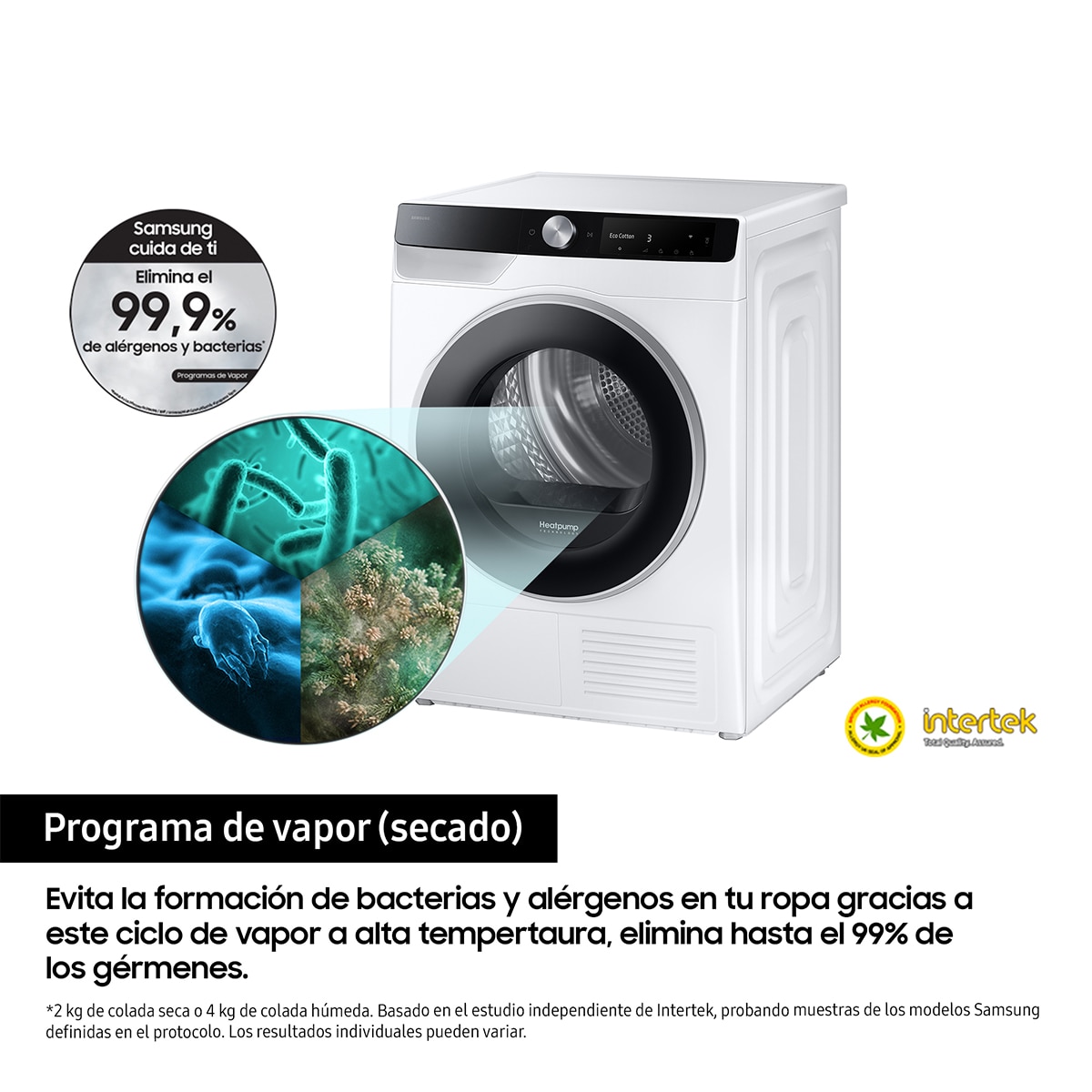 Secadora Samsung Bespoke AI 9 kg AI Dry+ Clase A DV90DG6845LKU3 - Blanco Blanco-6